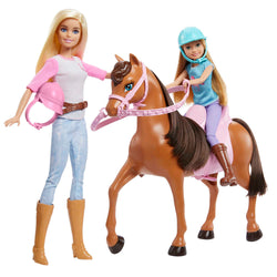 MATTEL - Barbie E Stacie Sorelle A Cavallo Playset - Con Cavallo E Sella Da 2