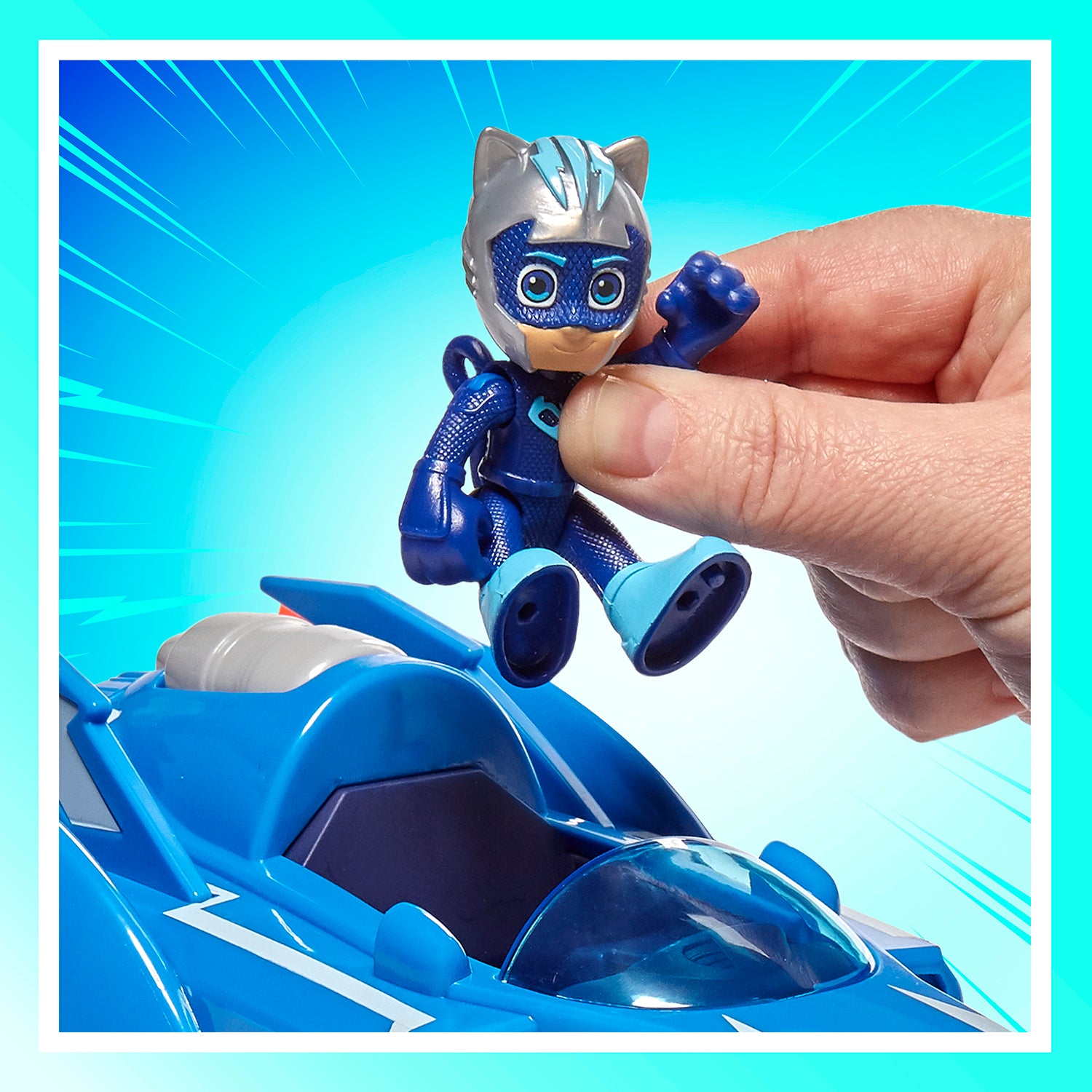 HASBRO - PJ Masks Super pigiamini Cat Racer Veicolo con luci e suoni