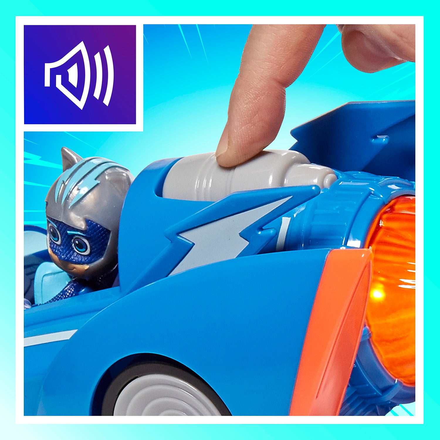 HASBRO - PJ Masks Super pigiamini Cat Racer Veicolo con luci e suoni