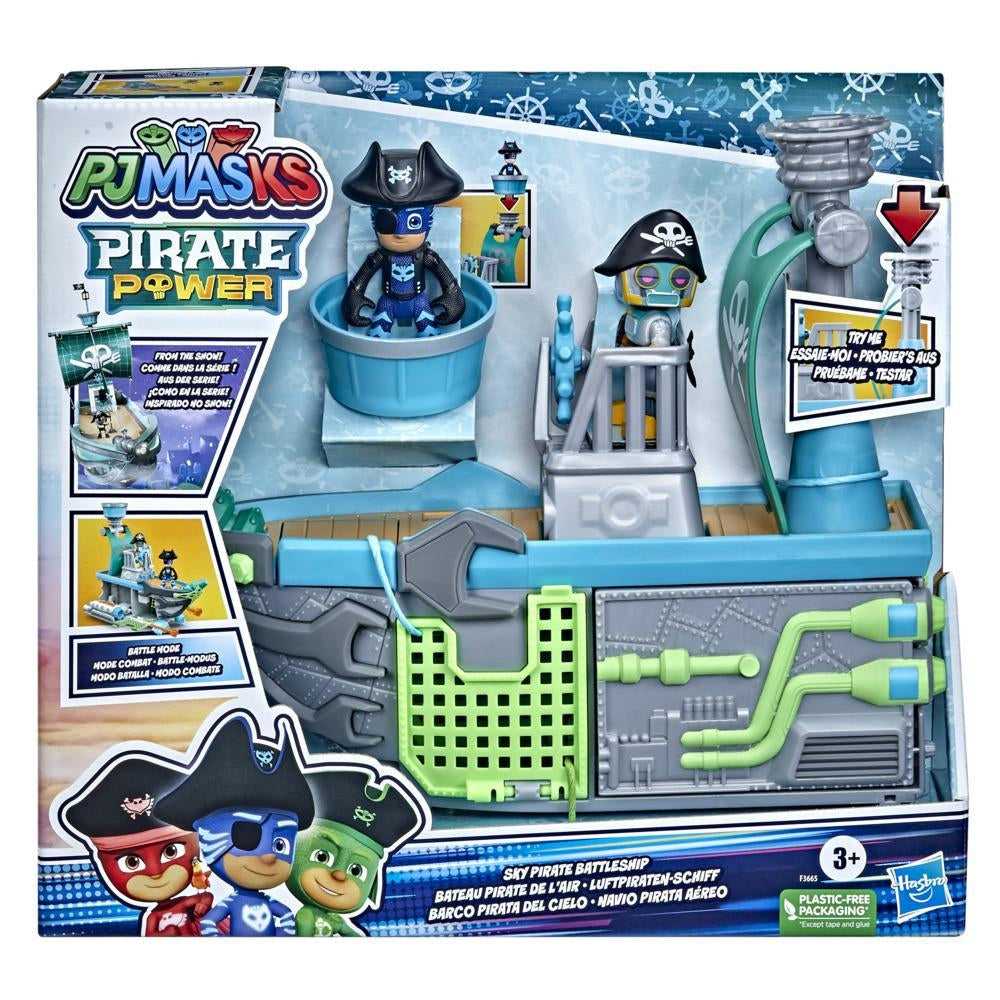 HASBRO - PJ Masks Navicella pigiapirati del cielo con 2 personaggi Sky Pirate Battleship