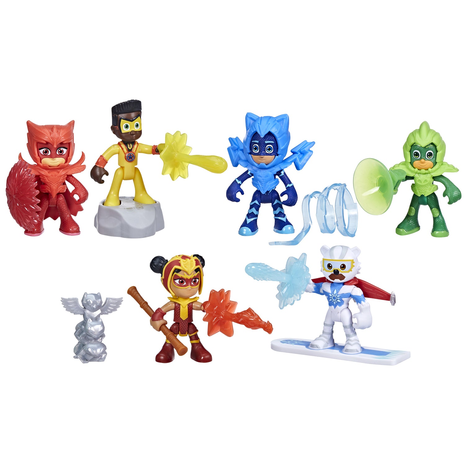 HASBRO - PJ Masks Power Heroes Set 6 Personaggi con Accessori 20 Pezzi