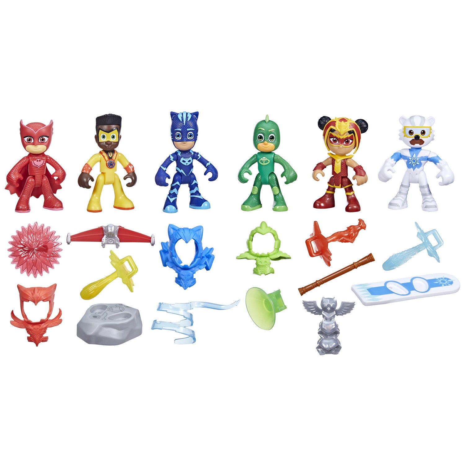 HASBRO - PJ Masks Power Heroes Set 6 Personaggi con Accessori 20 Pezzi