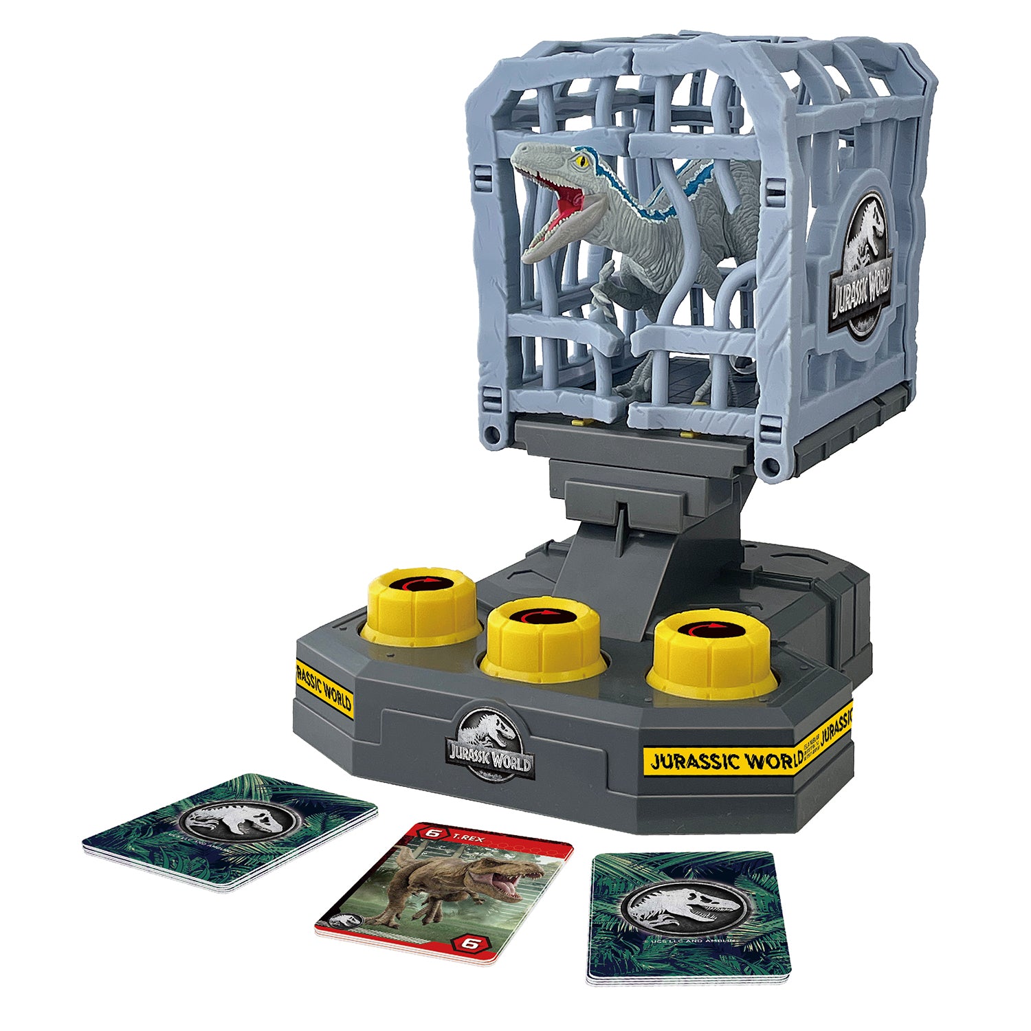 EPOCH GAMES - Jurassic World Cage Breaker Gioco d'Azione con Velociraptor Blue 4+ Anni