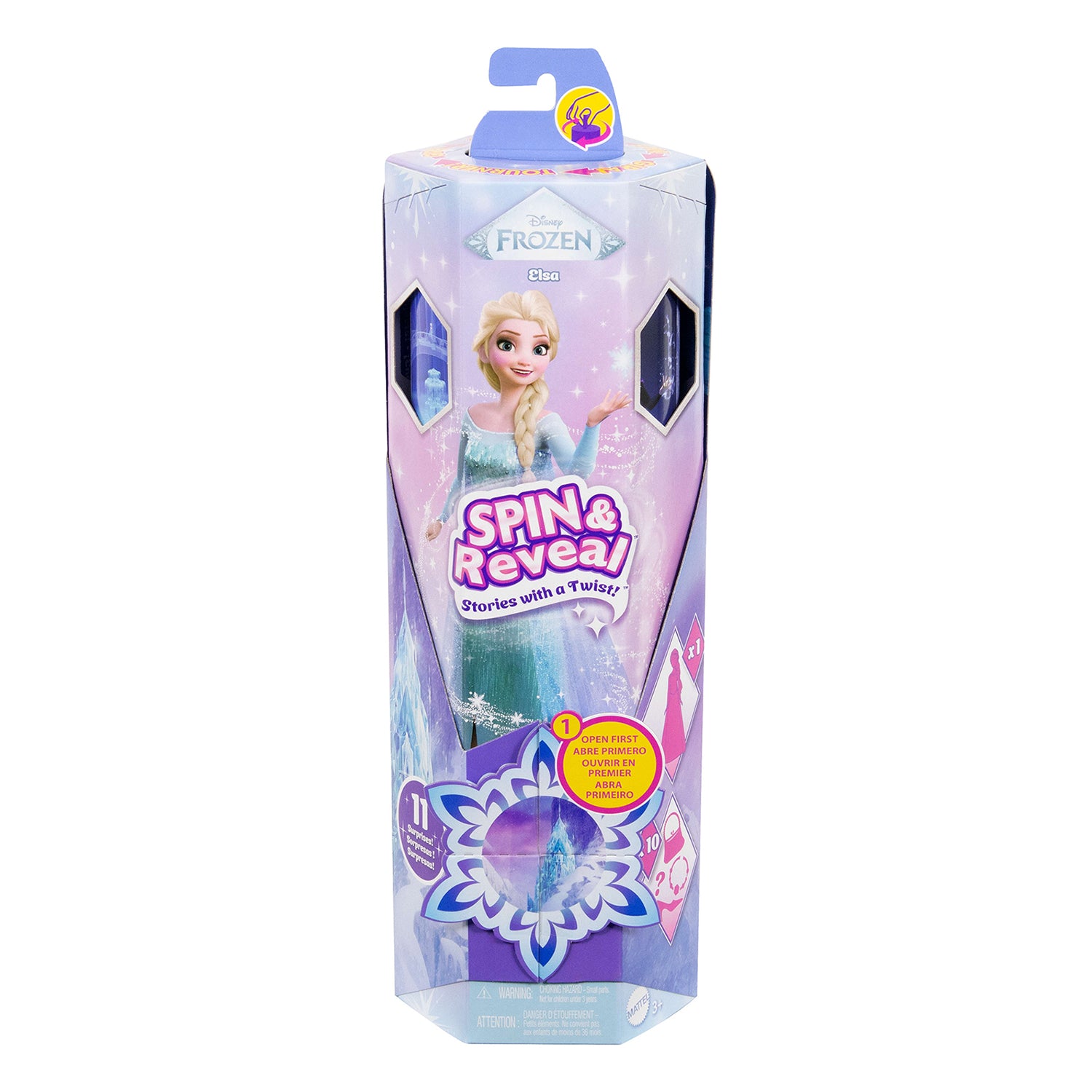 MATTEL - Disney Frozen Spin & Reveal Elsa Bambola con 11 Sorprese e Accessori