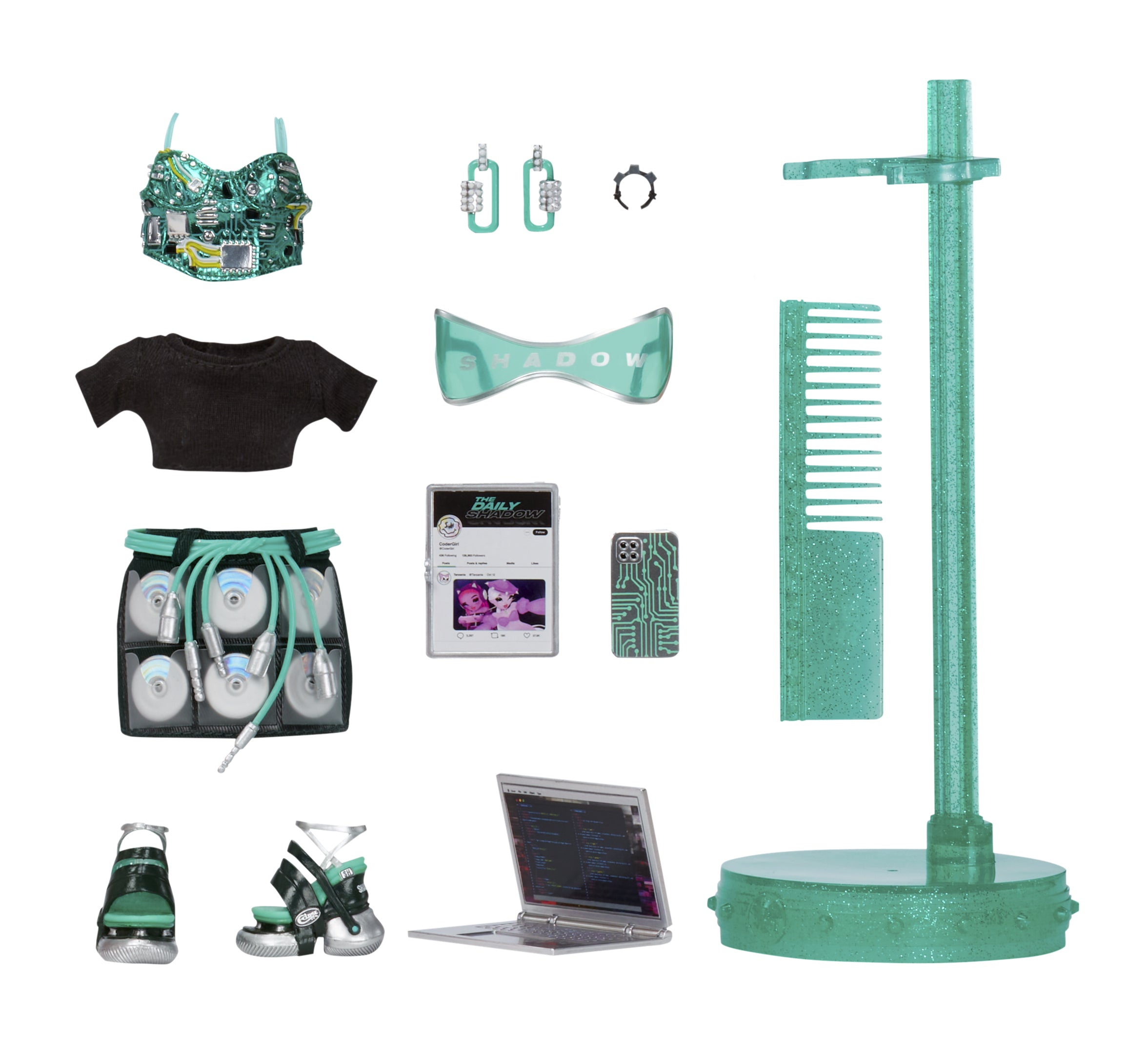 MGA ENTERTAINMENT - Rainbow High Shadow High Doll con Accessori - Berrie Skies, Rosie Redwood e Scarlet Rose