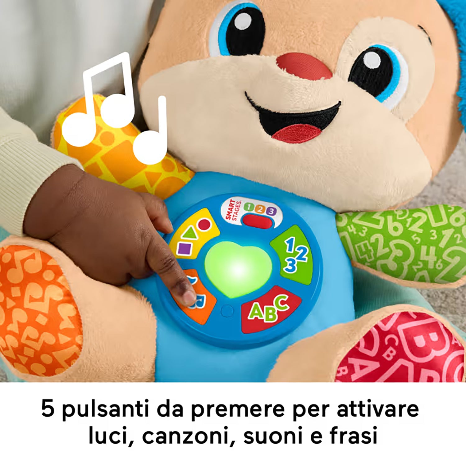 FISHER PRICE - Cagnolino Smart Stages Laugh & Learn Ridi e Impara Peluche Musicale
