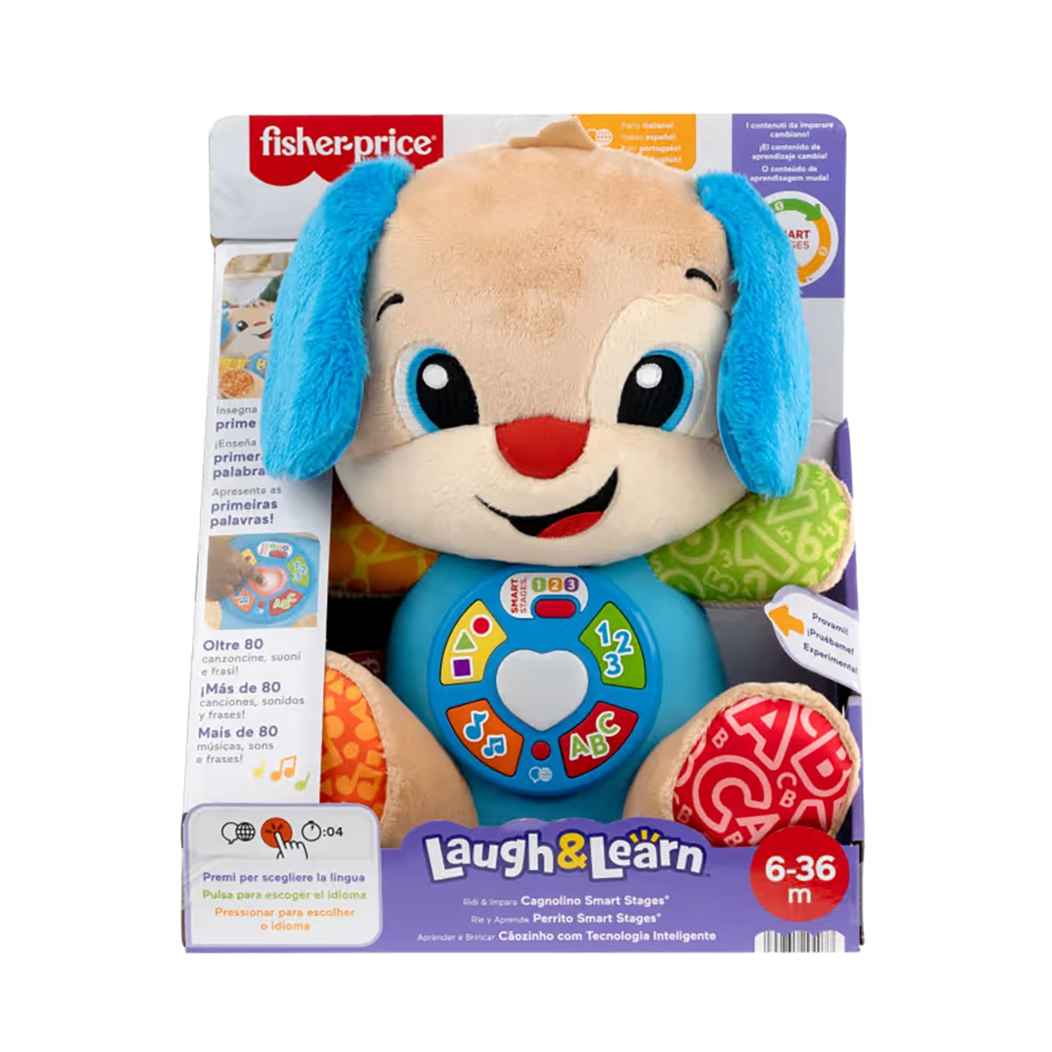 FISHER PRICE - Cagnolino Smart Stages Laugh & Learn Ridi e Impara Peluche Musicale