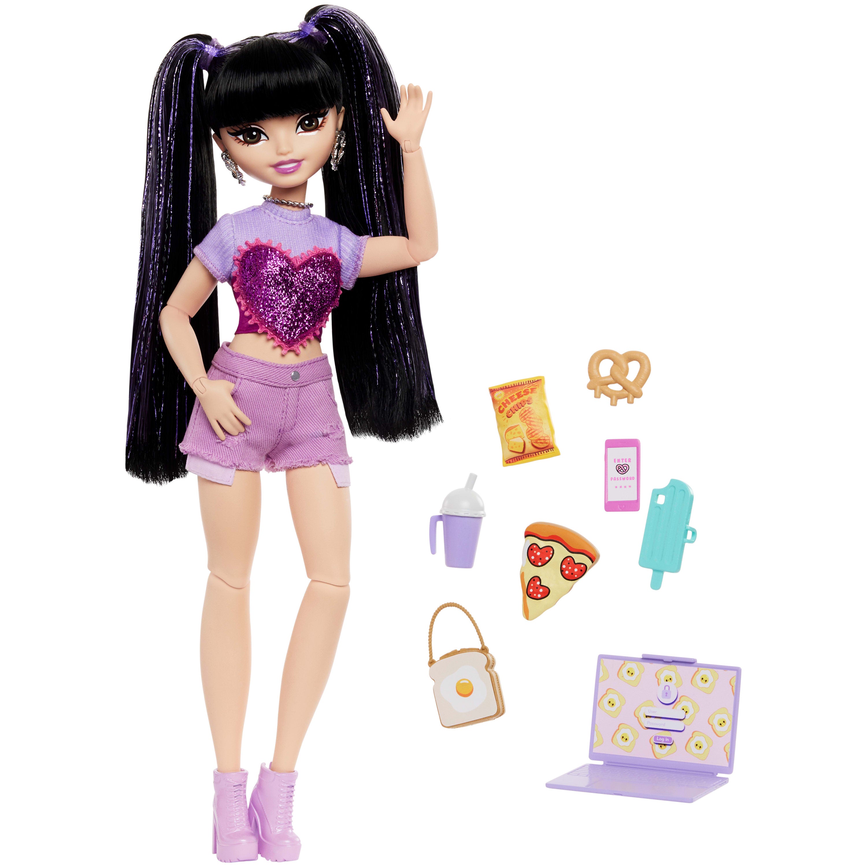 MATTEL - Barbie Dream Besties Bambola Renee con 11 Accessori a Tema food & travel