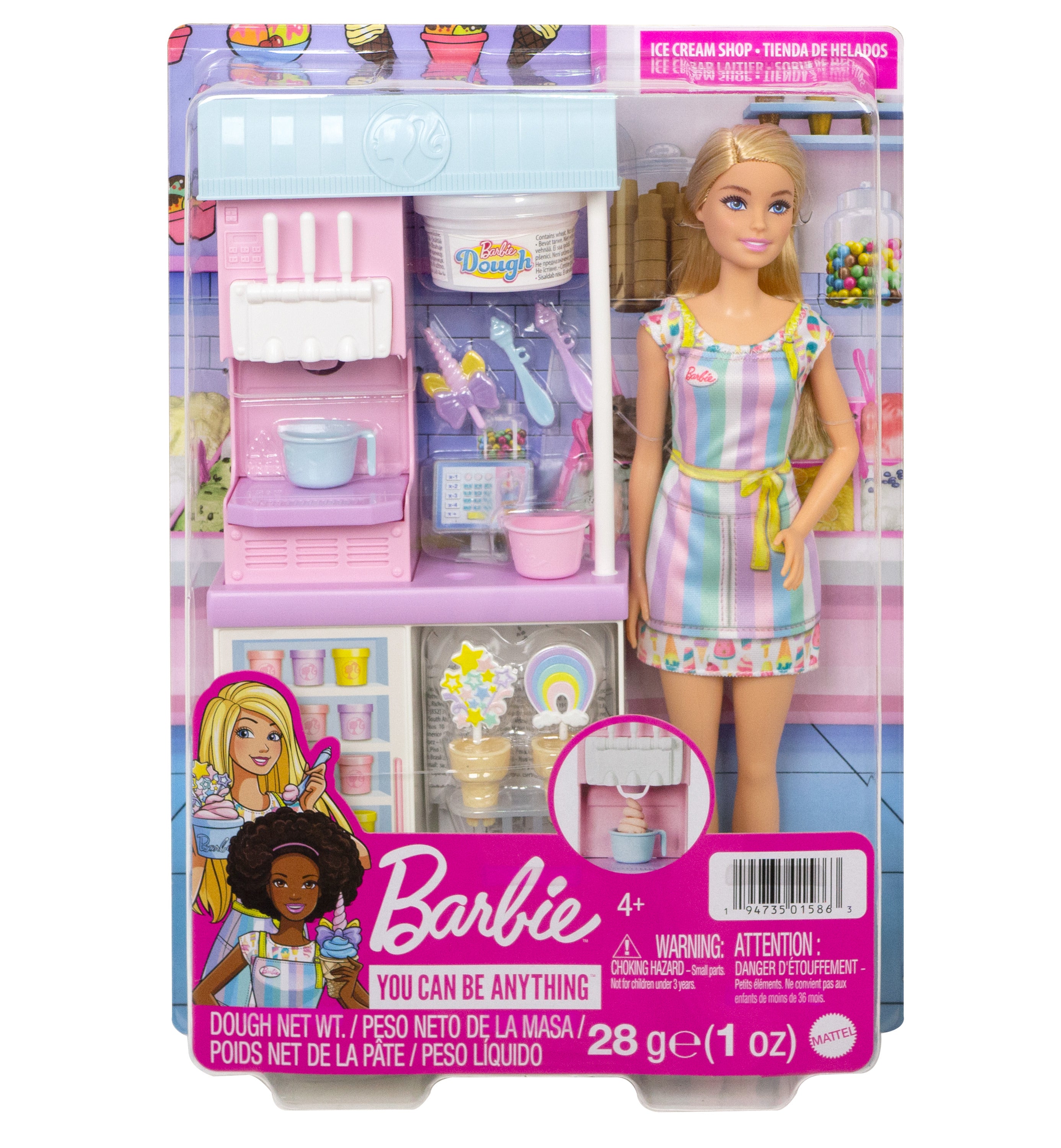 MATTEL - Barbie Ice Cream Shop Playset con Bambola e Accessori
