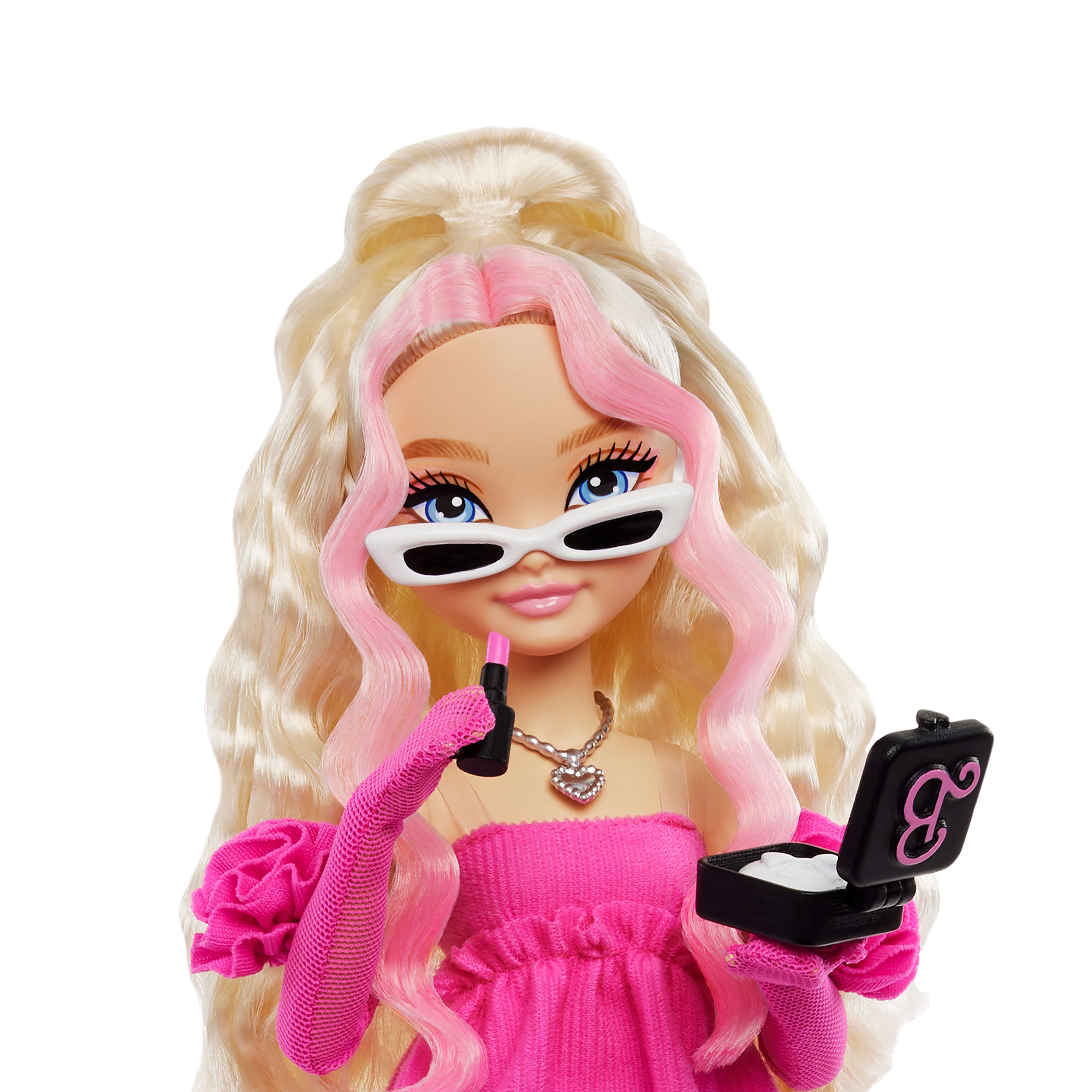 MATTEL - Barbie Dream Besties Bambola Malibu con 8 Accessori a Tema Capelli & Make-Up