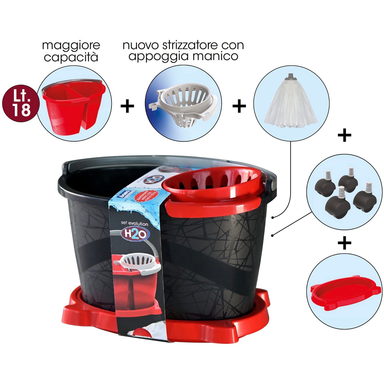 BAMA - Set Lavapavimenti H2O Evolution - h34x43x30 cm