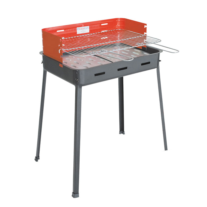 FILCASALINGHI - Barbecue Mega in Acciaio Verniciato con Griglia Regolabile 3 Posizioni - h88x63x43 cm