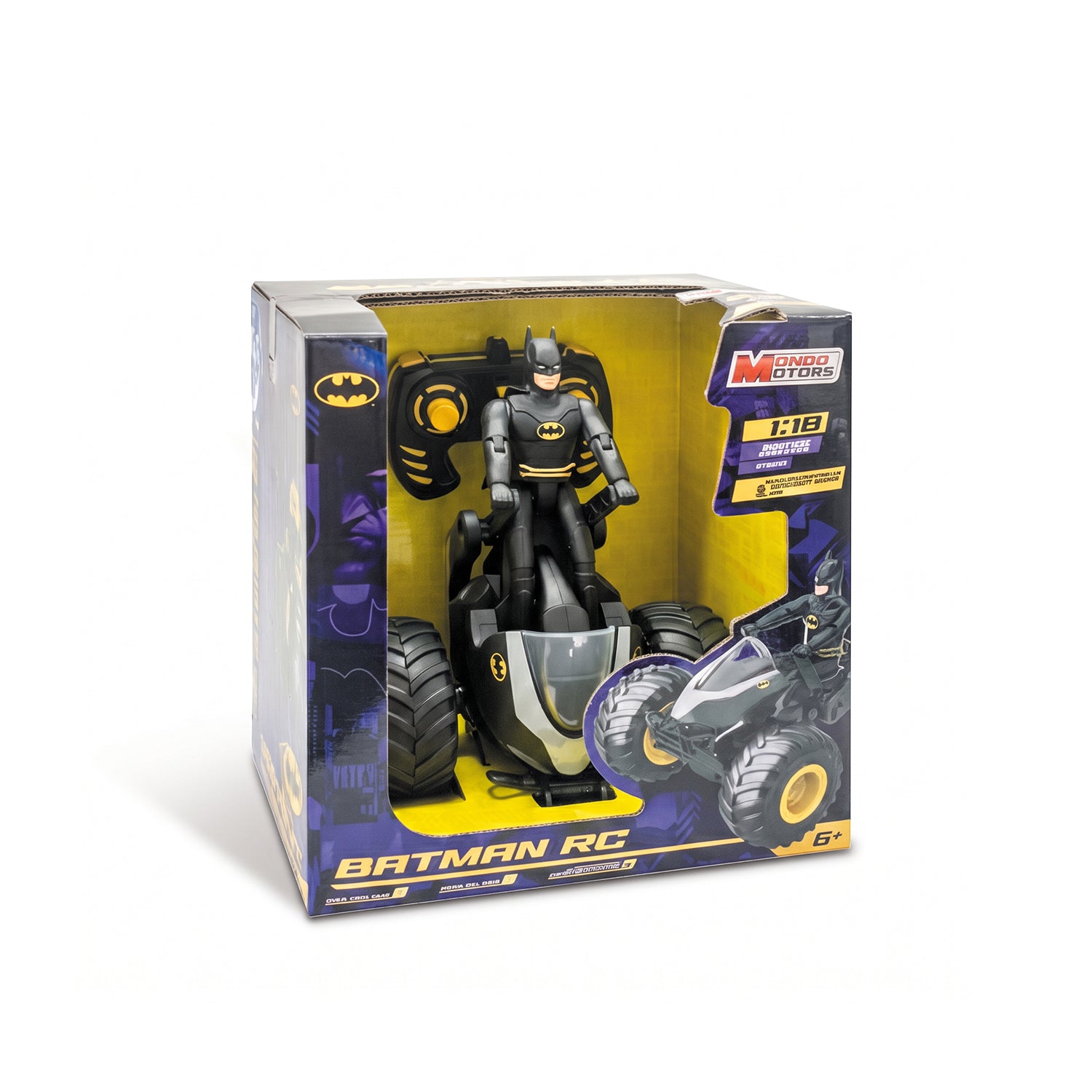 MONDO - Mondo Motors Batman Knight Racer Veicolo Radiocomandato con Personaggio 6+ Anni