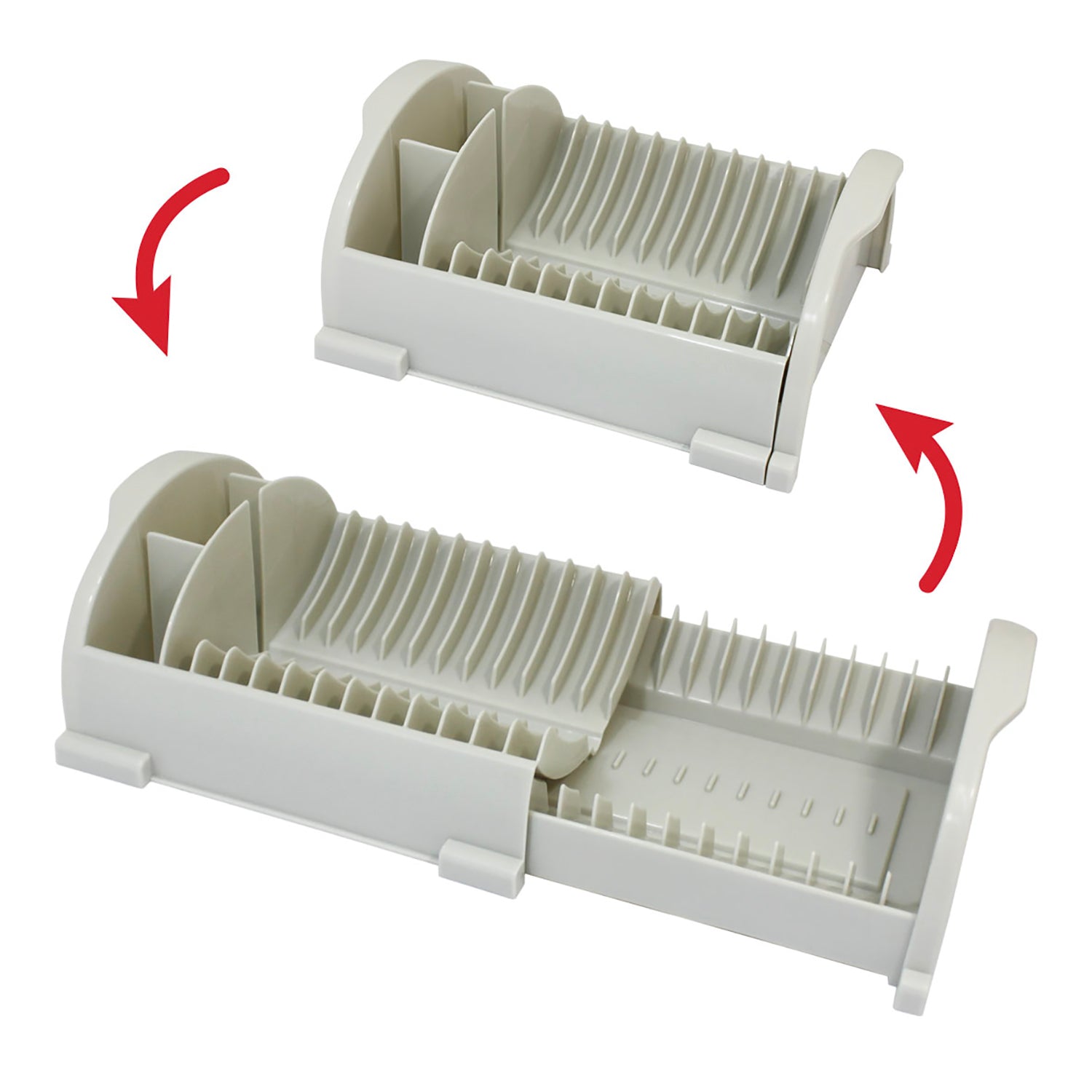 RECA PLAST - Scolapiatti Regolabile Salvaspazio in Polipropilene Bianco Crema