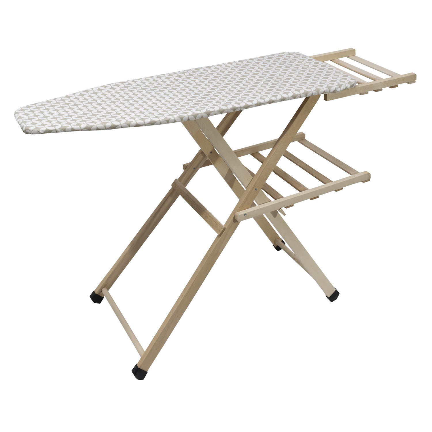 VESTIAMO CASA - Asse da stiro Mara in legno regolabile con poggiaferro 115x42cm