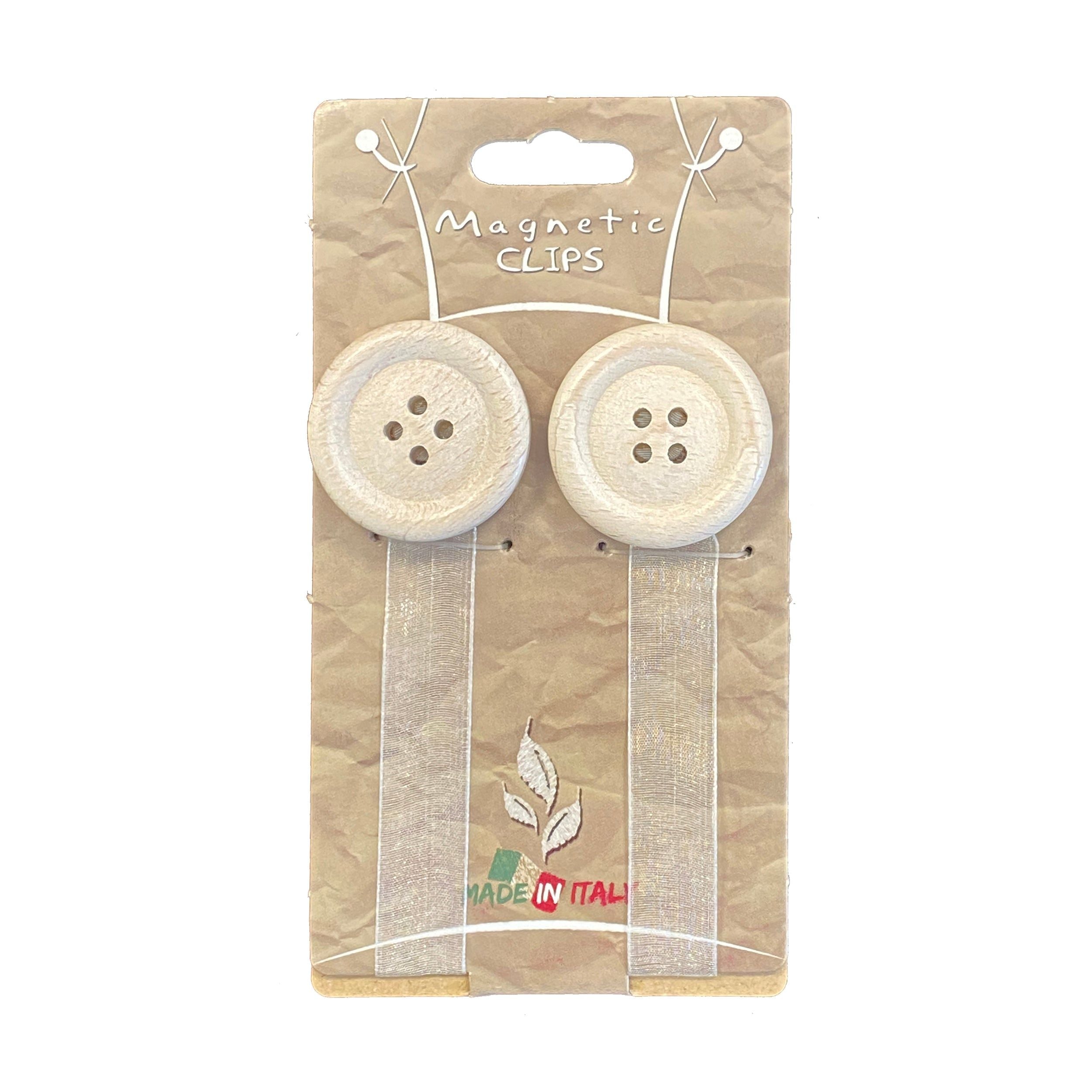 BBLINE - Calamita Ferma tenda in legno Bottone Sbiancato - set 2 pezzi