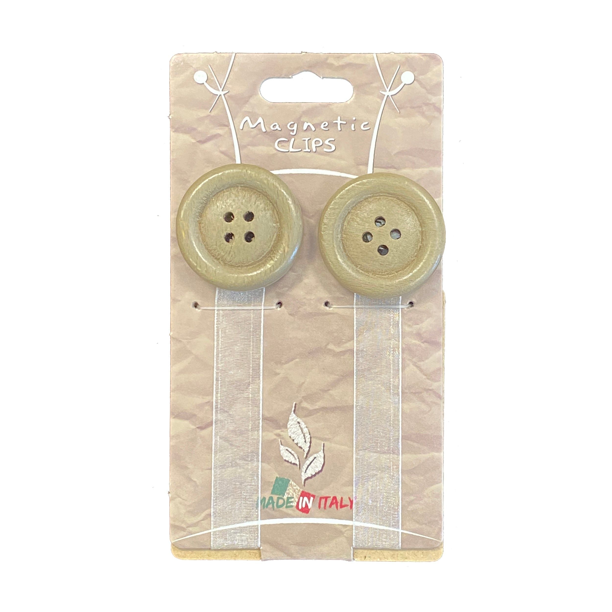 BBLINE - Calamita Ferma tenda in legno Bottone Tortora - set 2 pezzi