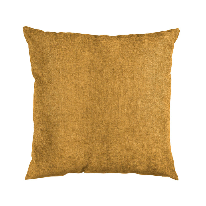COTTON & COLOR - Cuscino Arredo Sfoderabile Ocra con Interno in Fibra 50×50 cm