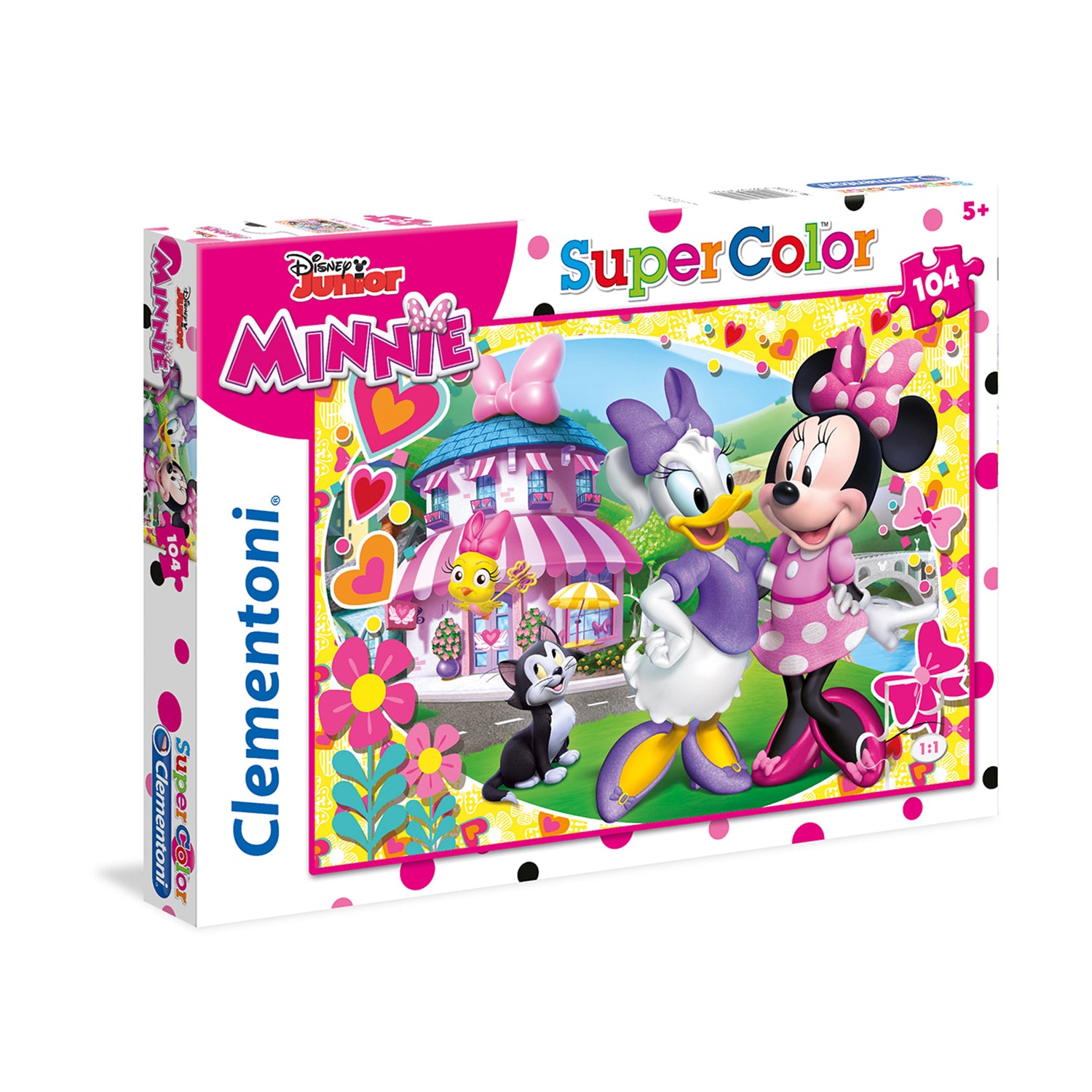 CLEMENTONI - Puzzle Minnie Happy Helpers 104 Pezzi Maxi SuperColor - Puzzle Disney Junior Bambini 3+