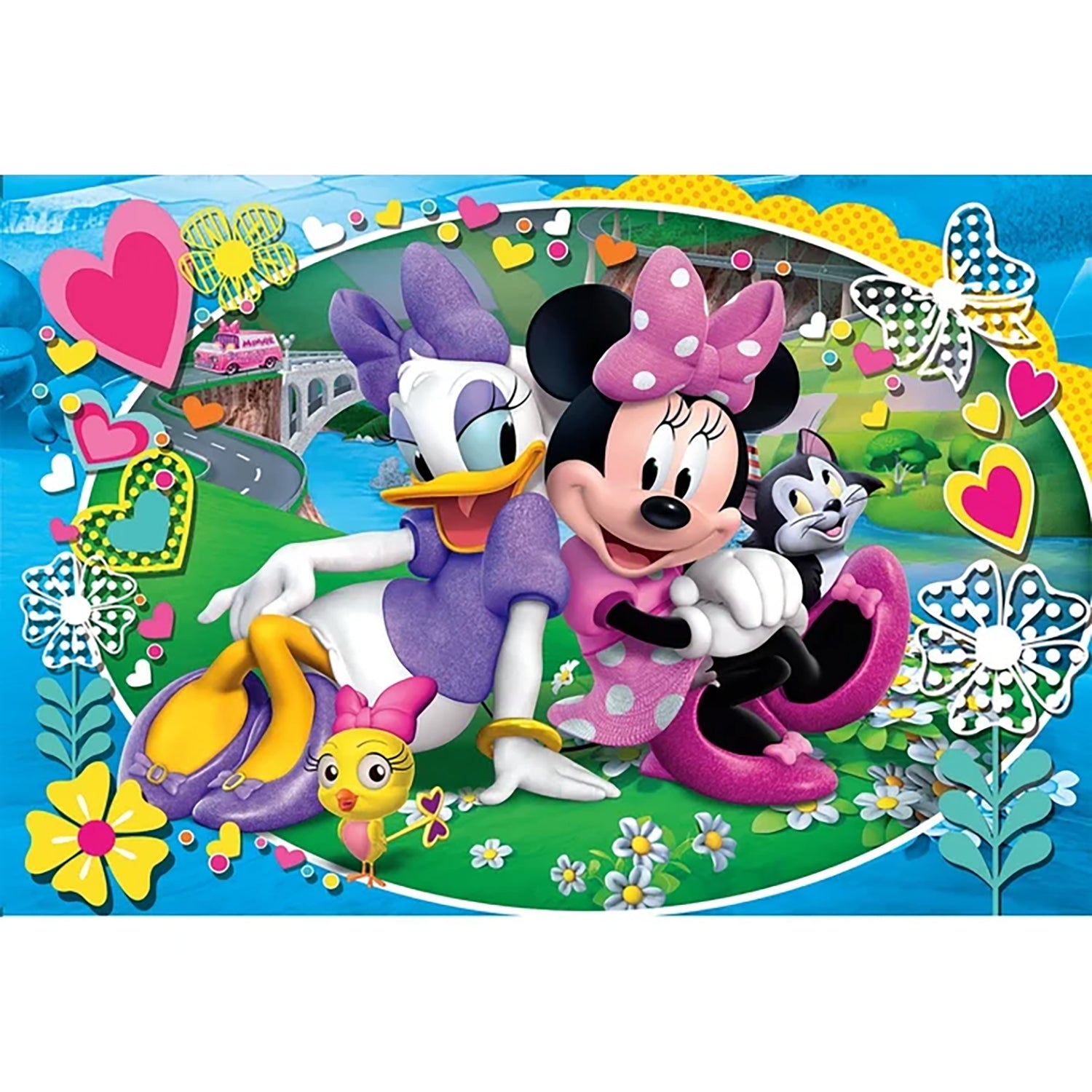 CLEMENTONI - Puzzle Minnie & Paperina 104 Pezzi Maxi SuperColor - Puzzle Disney Junior 4+ Anni