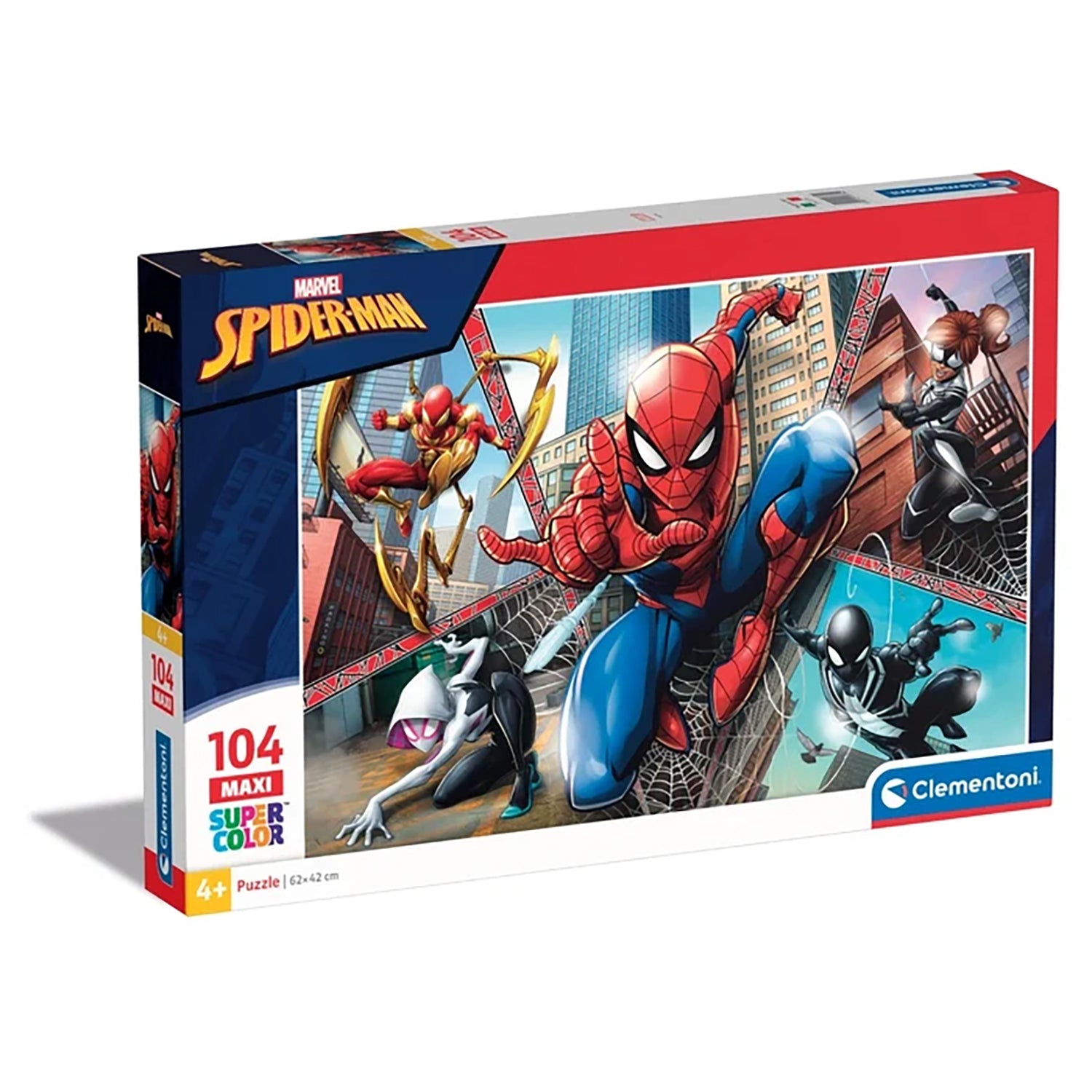 CLEMENTONI - Puzzle Marvel Spiderman 104 Maxi Pezzi 62x42 cm 4+ Anni