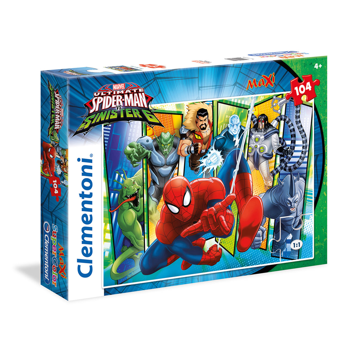 Clementoni Puzzle Enfant Spidey – 104 Pièces – Fabriqué En Italie – 48,5 X 33,5 Cm – Service Pièces Manquantes