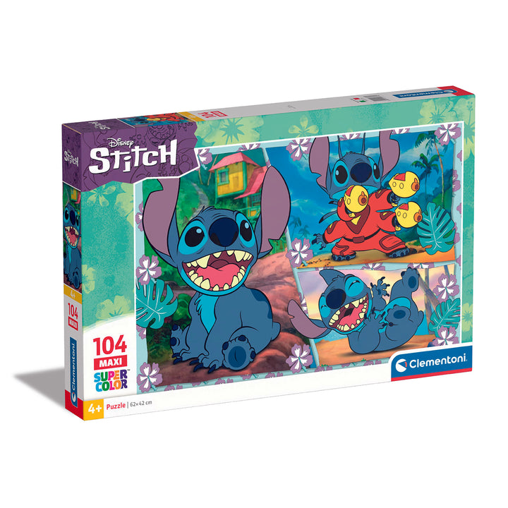 CLEMENTONI - Puzzle Stitch 104 Pezzi Maxi SuperColor - Puzzle Disney Bambini 4+