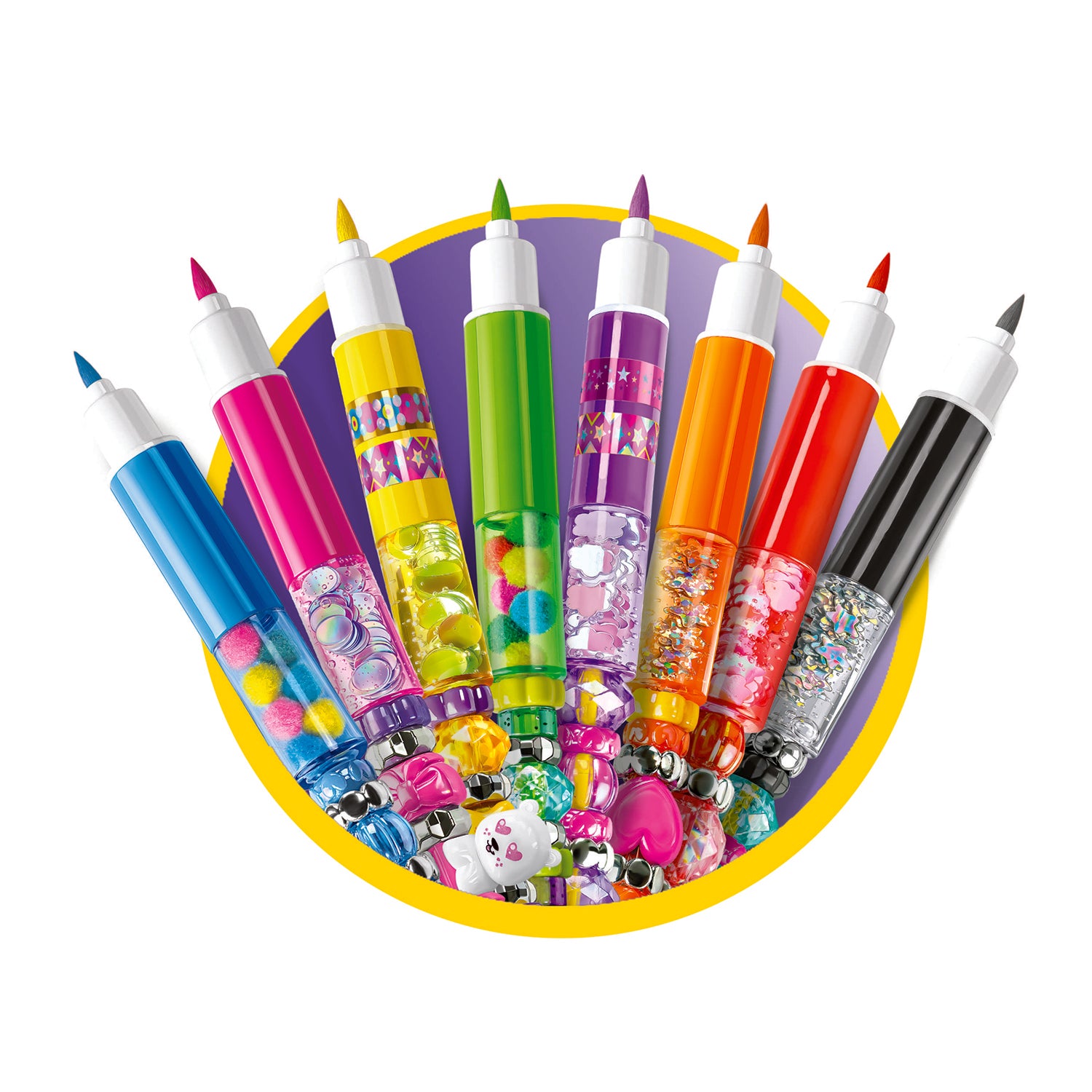 CLEMENTONI - L’Atelier dei Pennarelli Crea Idea 6+ Anni - Kit Creativo per Personalizzare 8 Pennarelli con oltre 100 Accessori