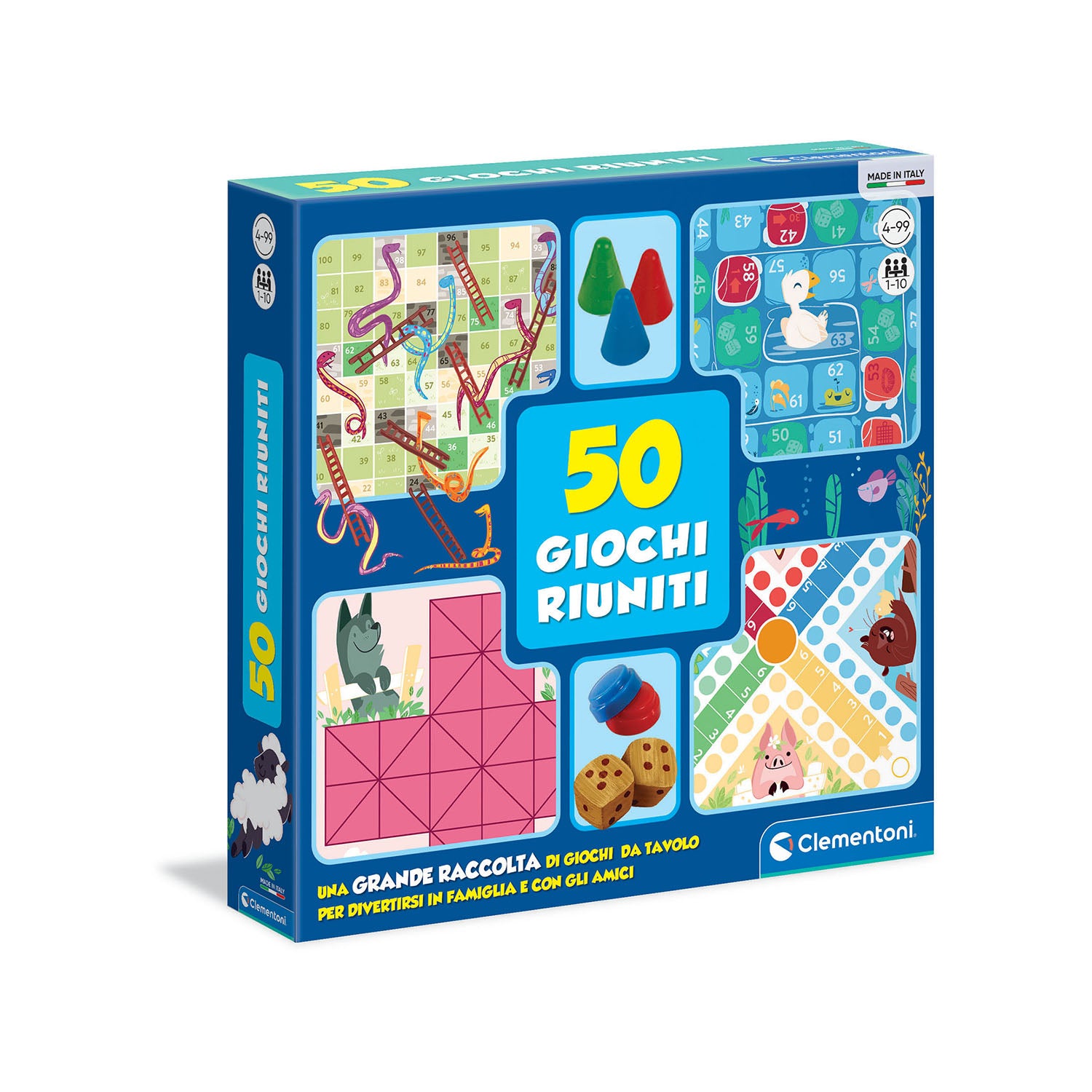 CLEMENTONI - 50 Giochi Riuniti Raccolta Giochi da Tavolo 4+ Anni