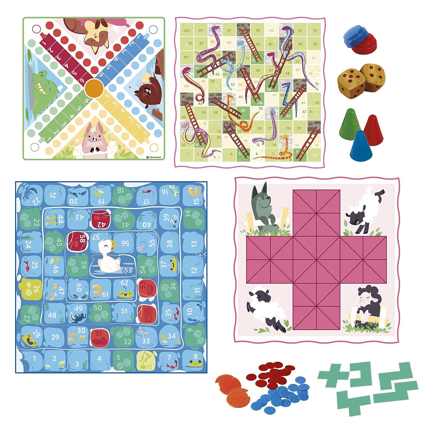 CLEMENTONI - 50 Giochi Riuniti Raccolta Giochi da Tavolo 4+ Anni