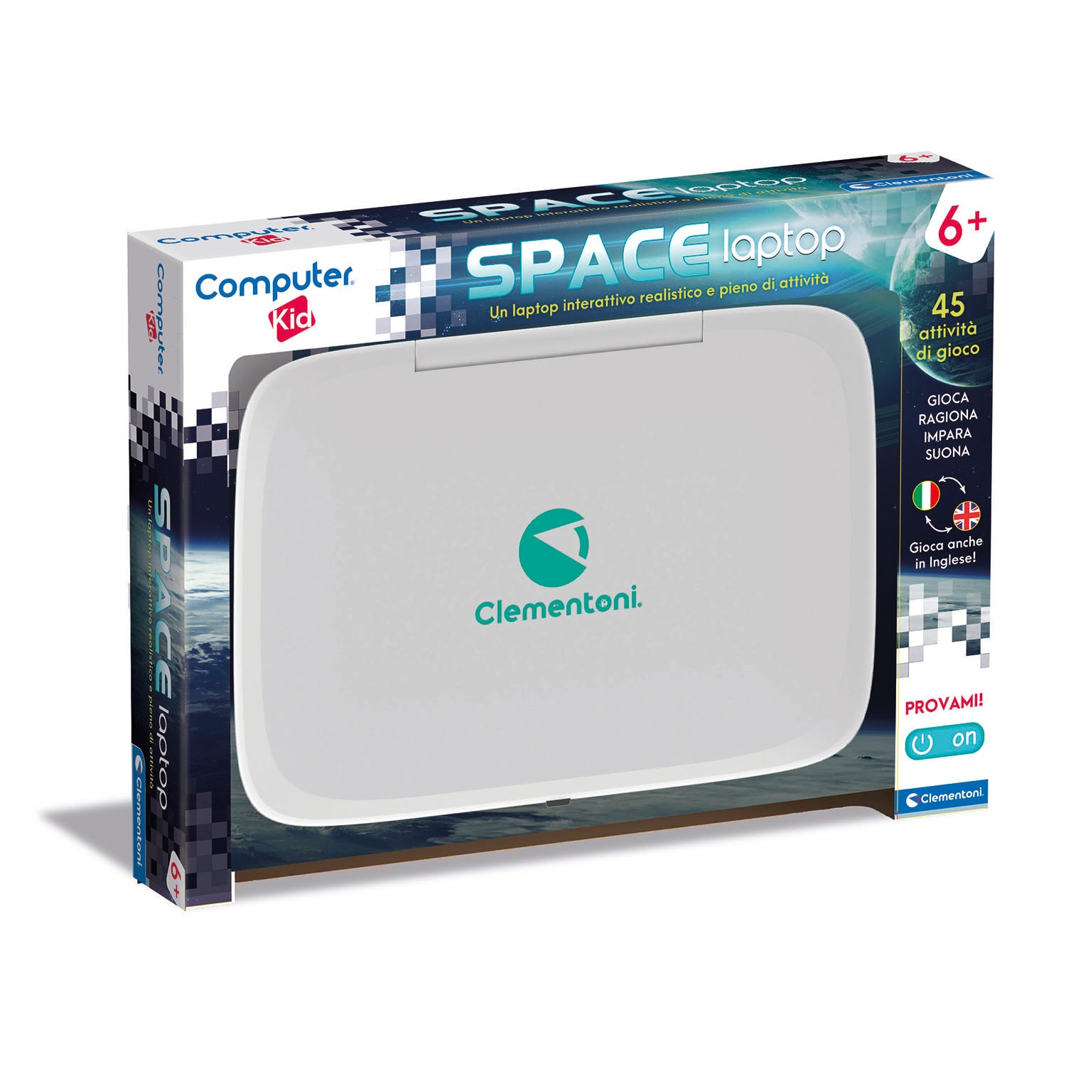 CLEMENTONI - Computer Kid Space Laptop - Laptop Educativo Interattivo 45 Attività