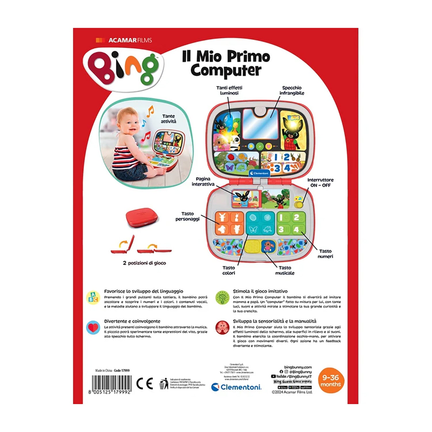 CLEMENTONI - Bing! Il Mio Primo Computer Educativo Interattivo