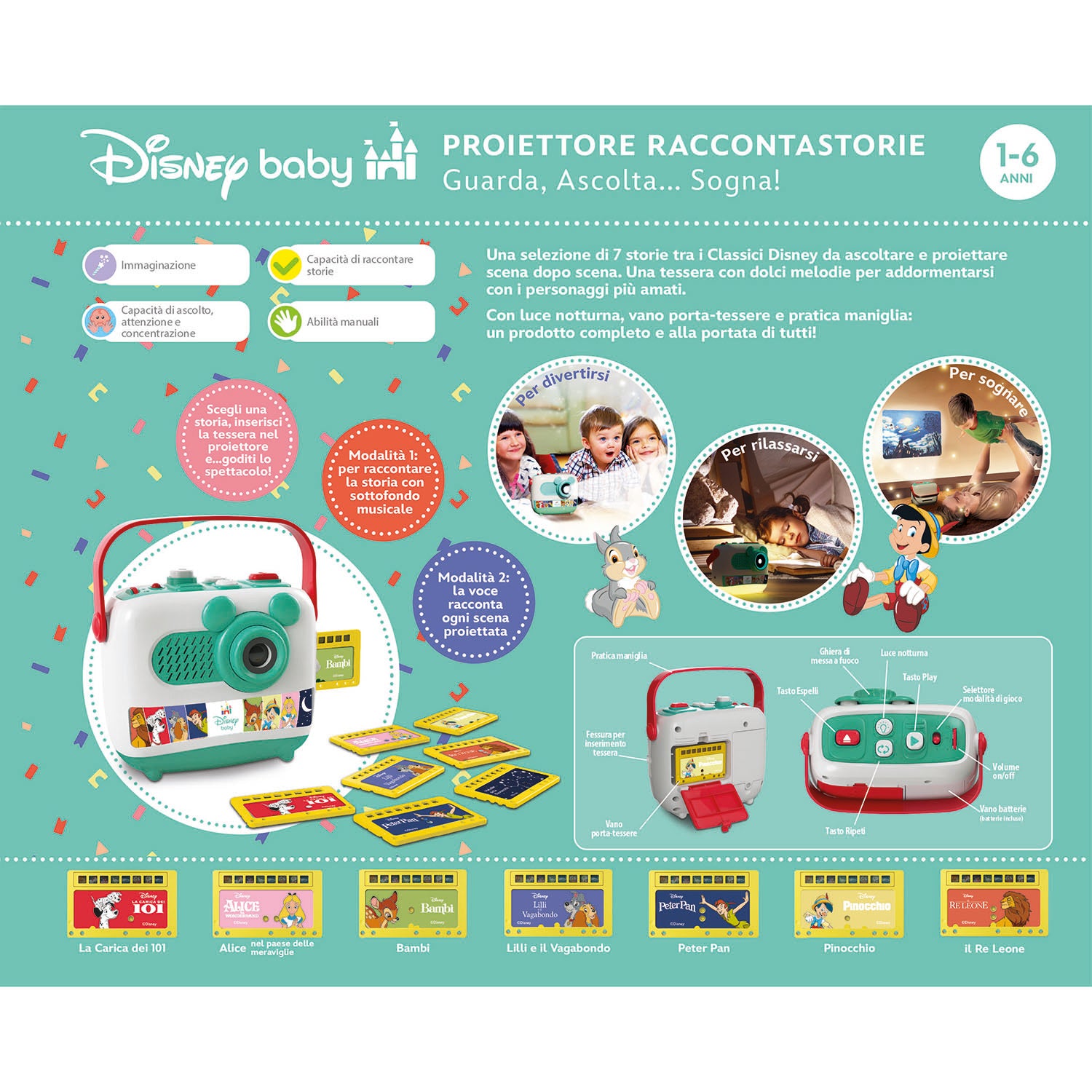 CLEMENTONI - Disney Baby Proiettore Raccontastorie Disney Classic