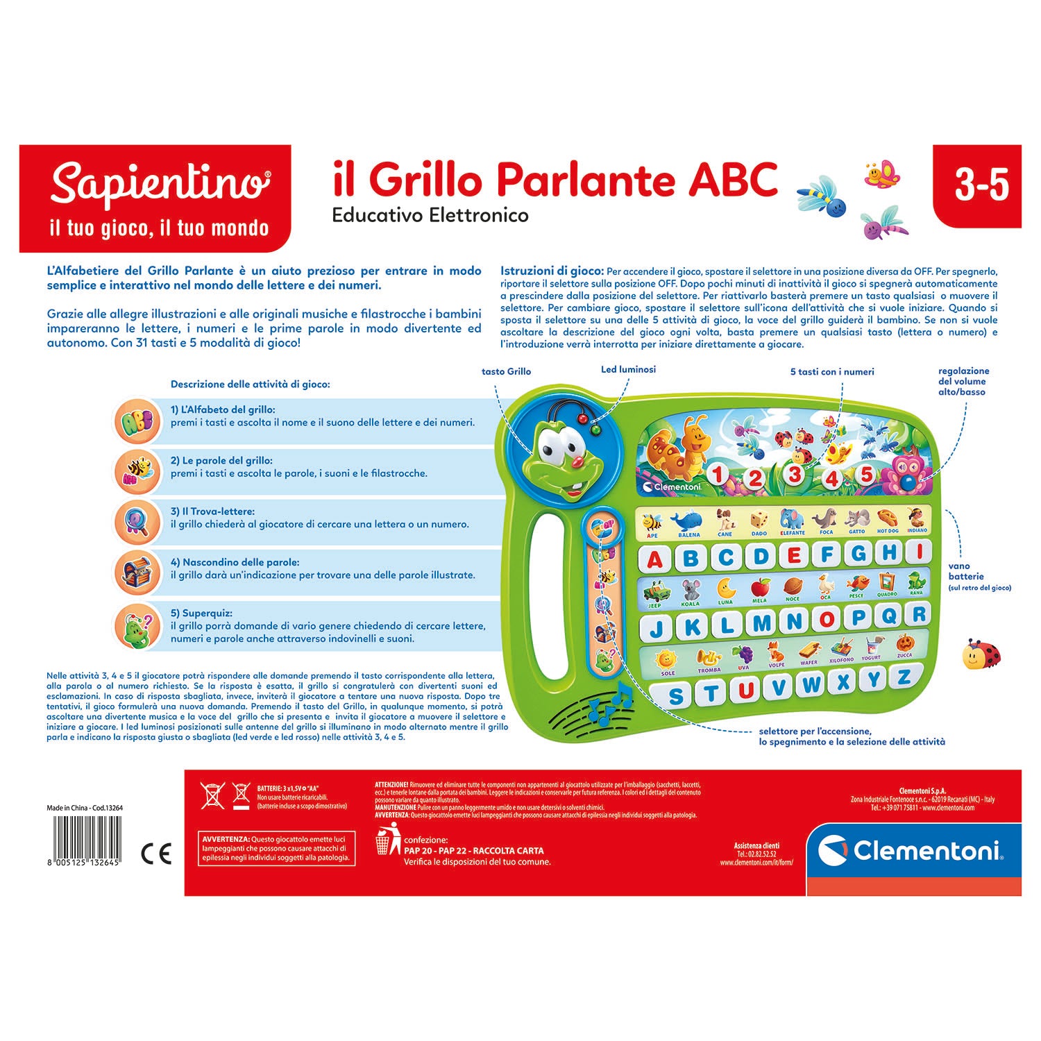 CLEMENTONI - Sapientino Il Grillo Parlante ABC