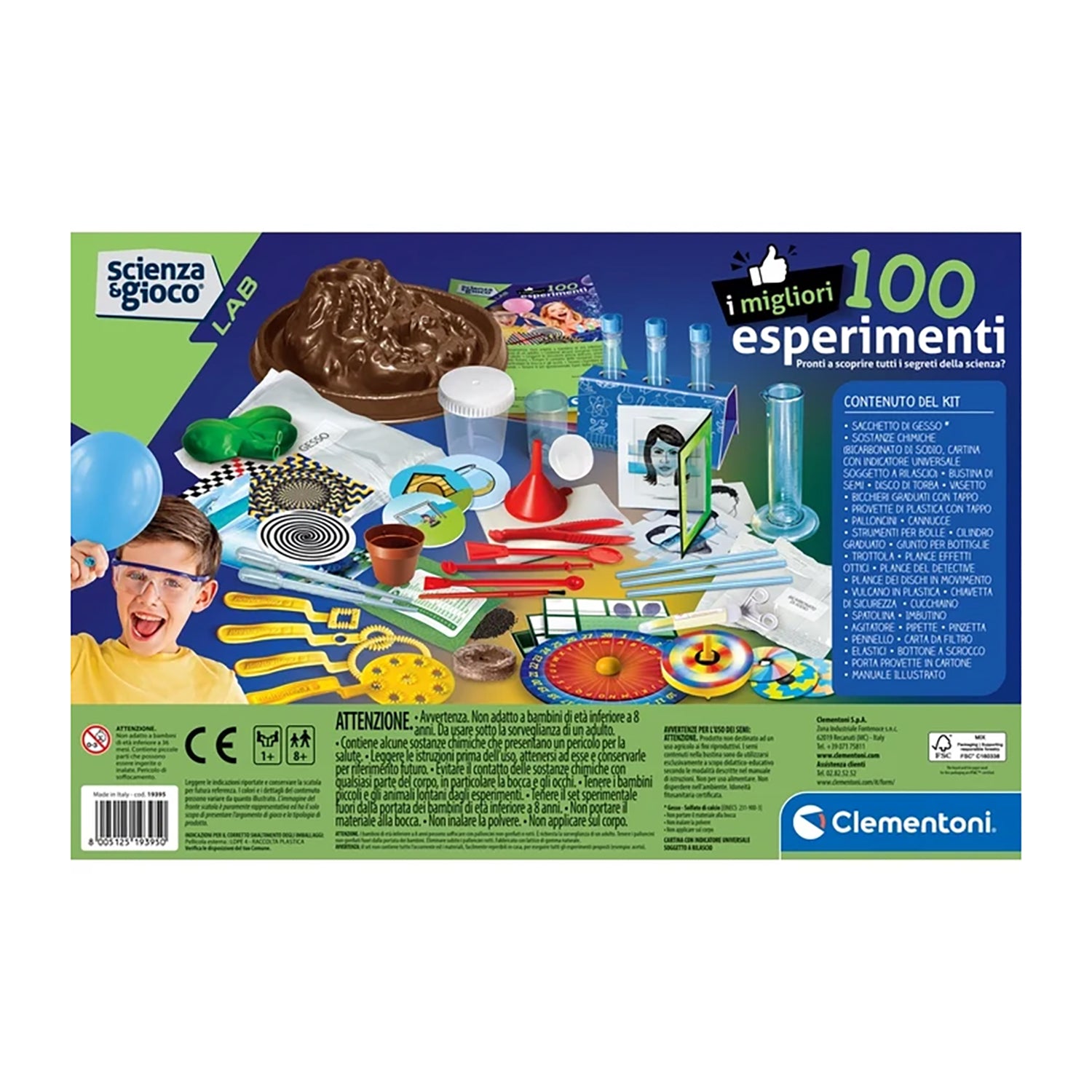 CLEMENTONI - Scienza & Gioco Lab I Migliori 100 Esperimenti 8+ Anni