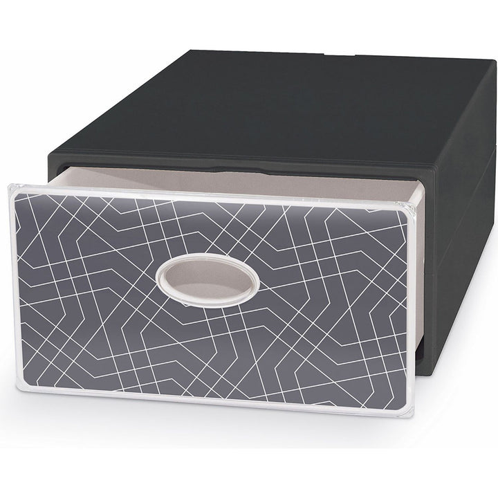 DOMOLIVING - Scatola QBox Deco Large Noir Nera - h15x28x40 cm