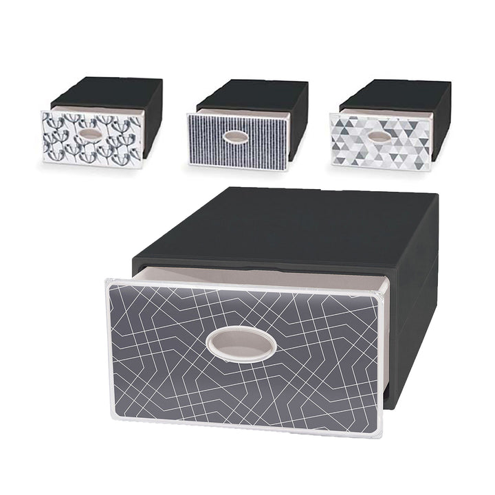 DOMOLIVING - Scatola QBox Deco Large Noir Nera - h15x28x40 cm