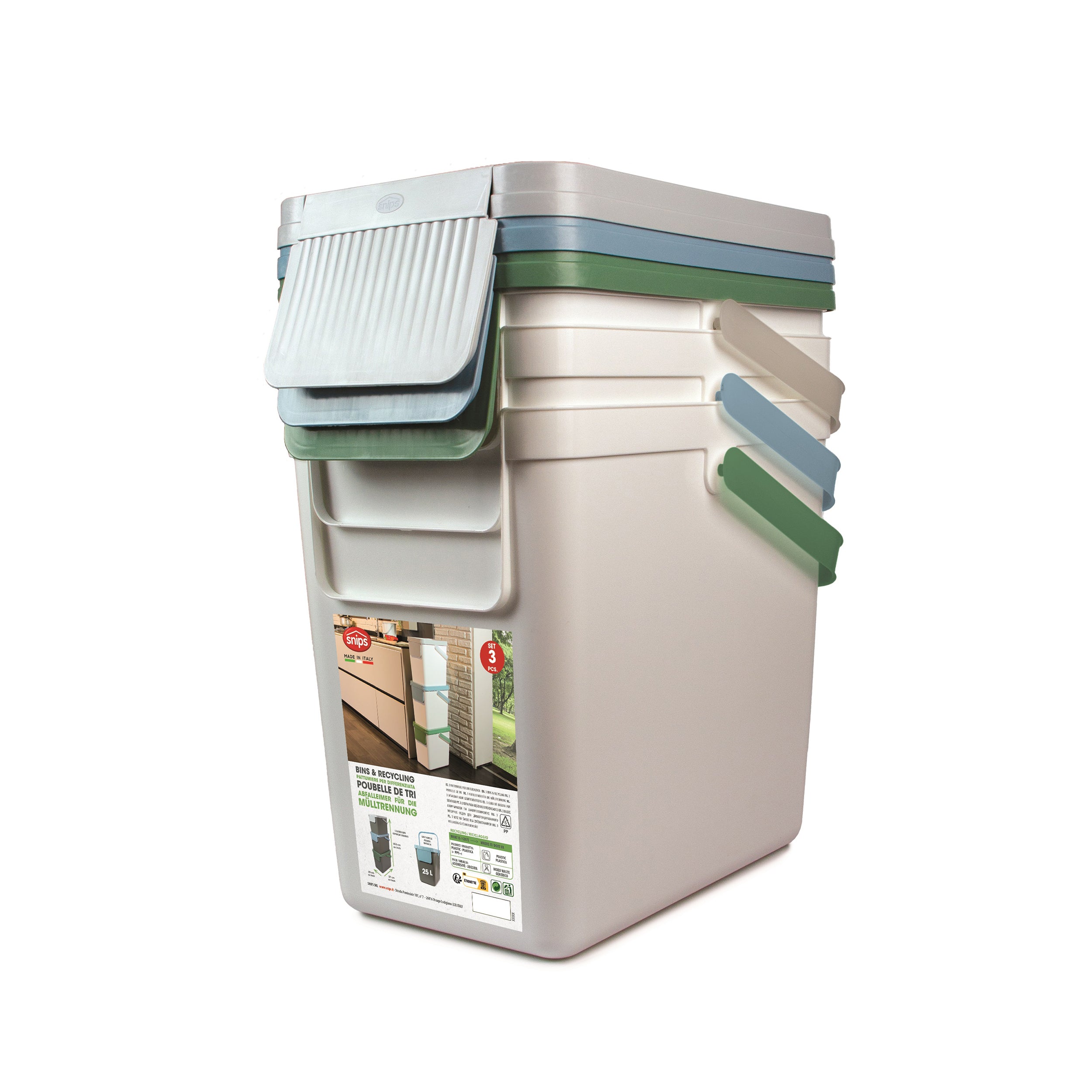 SNIPS - Set 3 Pattumiere per la Raccolta Differenziata