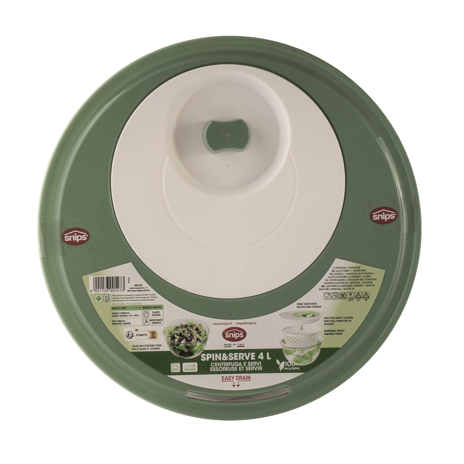 SNIPS - Centrifuga & Servi Verde 4 litri