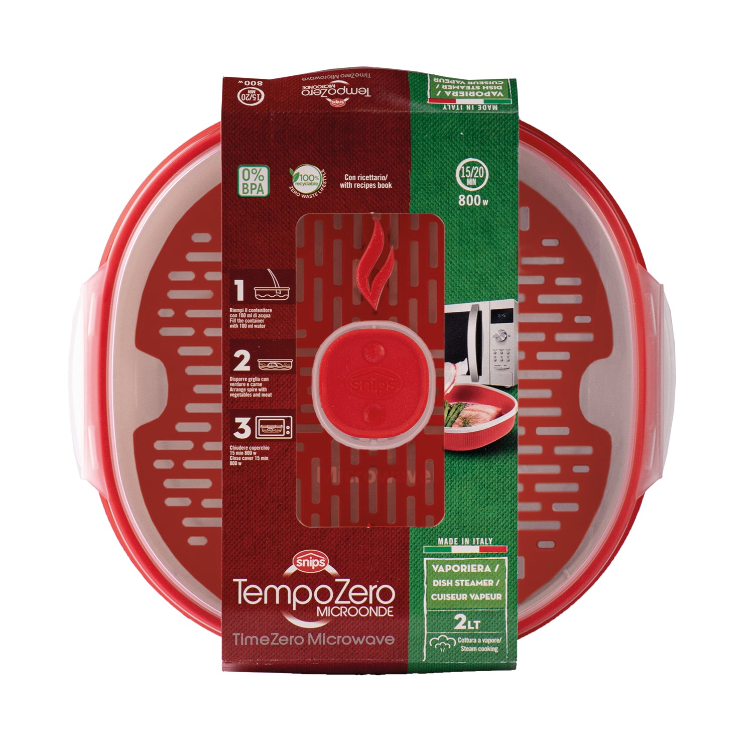 SNIPS - Vaporiera 1 vassoio TempoZero Microonde 2 litri