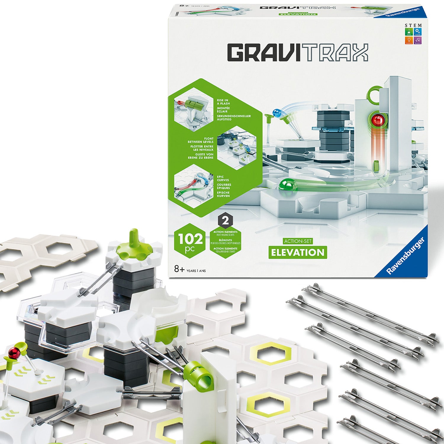 RAVENSBURGER - GraviTrax Action Set Elevation Pista per Biglie 102 Pezzi 8+ Anni