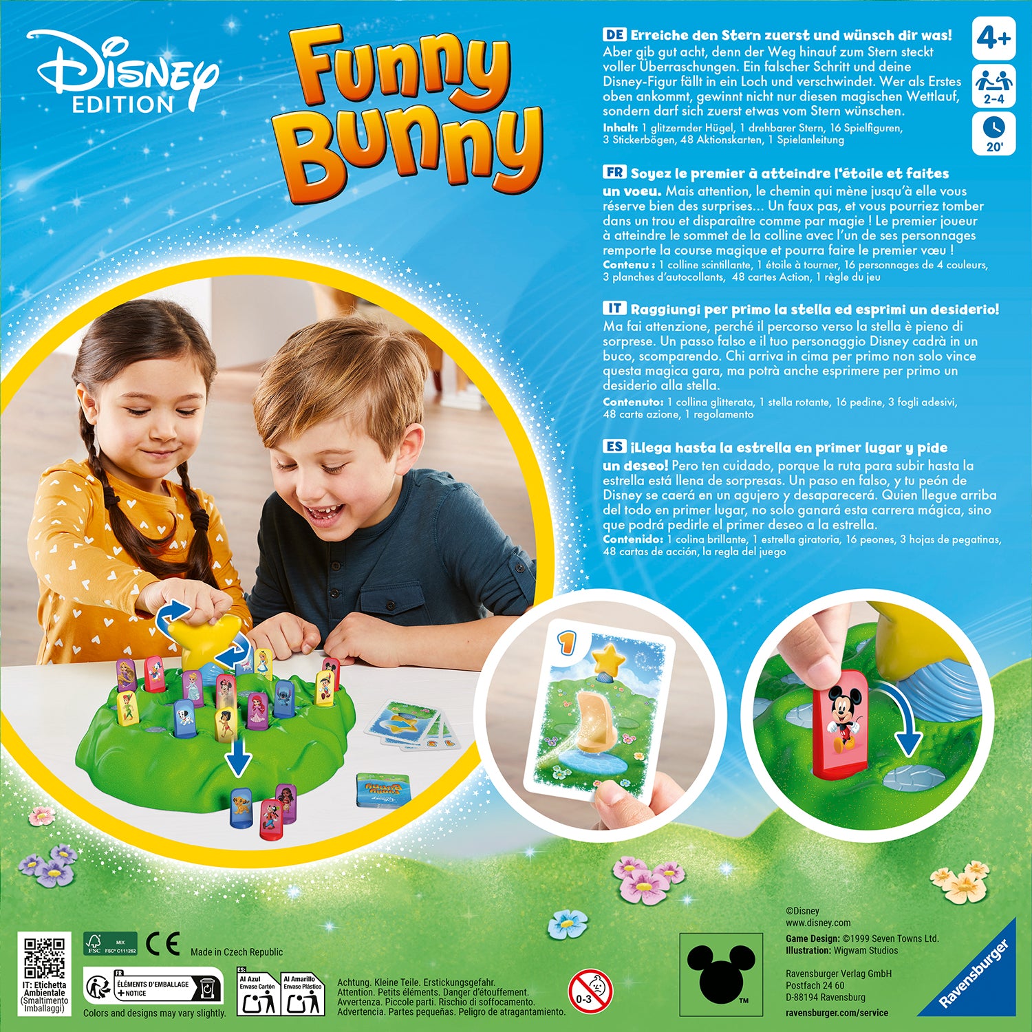 RAVENSBURGER - Funny Bunny Disney Edition Gioco da Tavolo Disney 2-4 Giocatori 4+ Anni