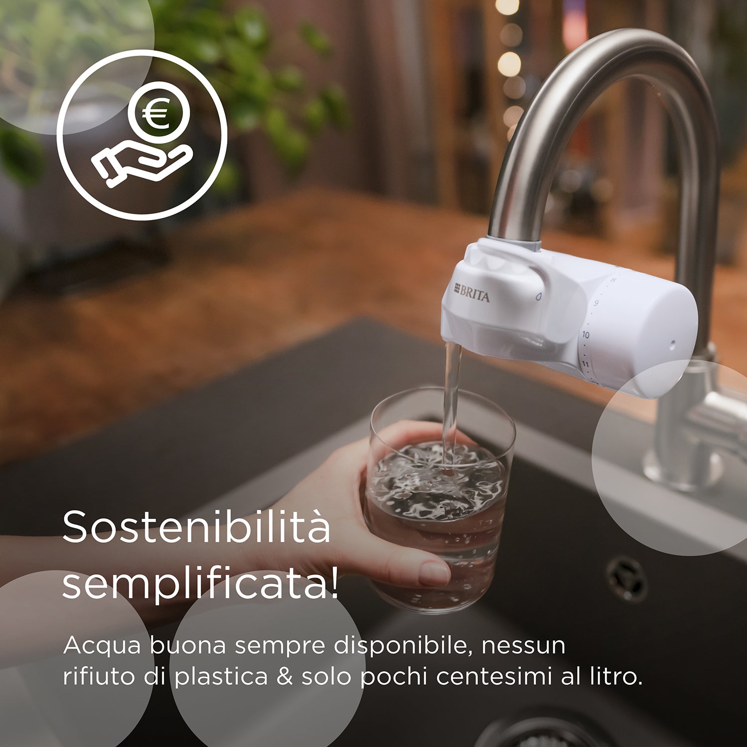 BRITA - Sistema Filtrante Acqua On Tap V con 1x filtro incluso - per acqua priva di batteri al 99,99%