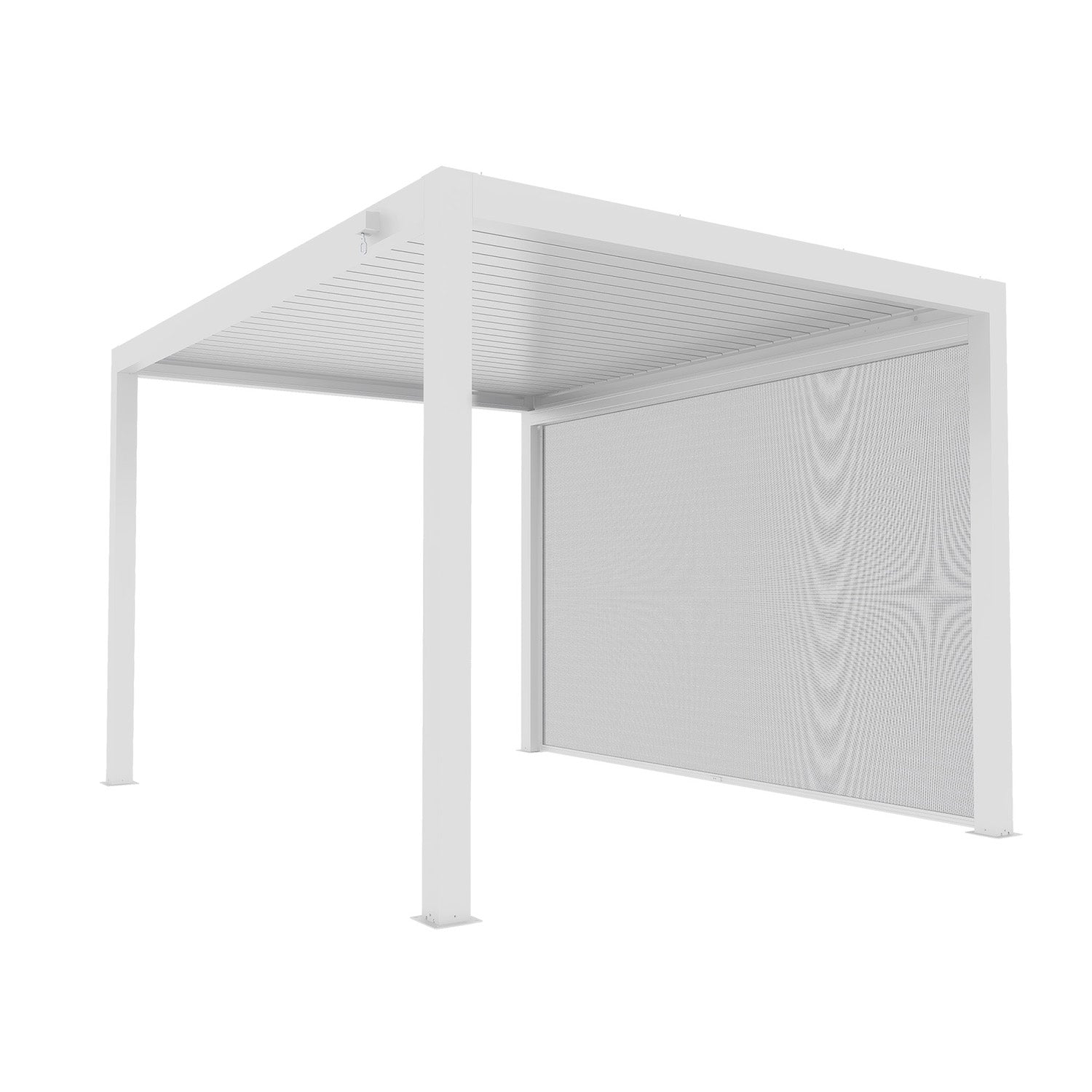 VERDELOOK - Tenda Screen a Caduta Bianca Lato 3 metri - Accessori per Pergola Bioclimatica Atena