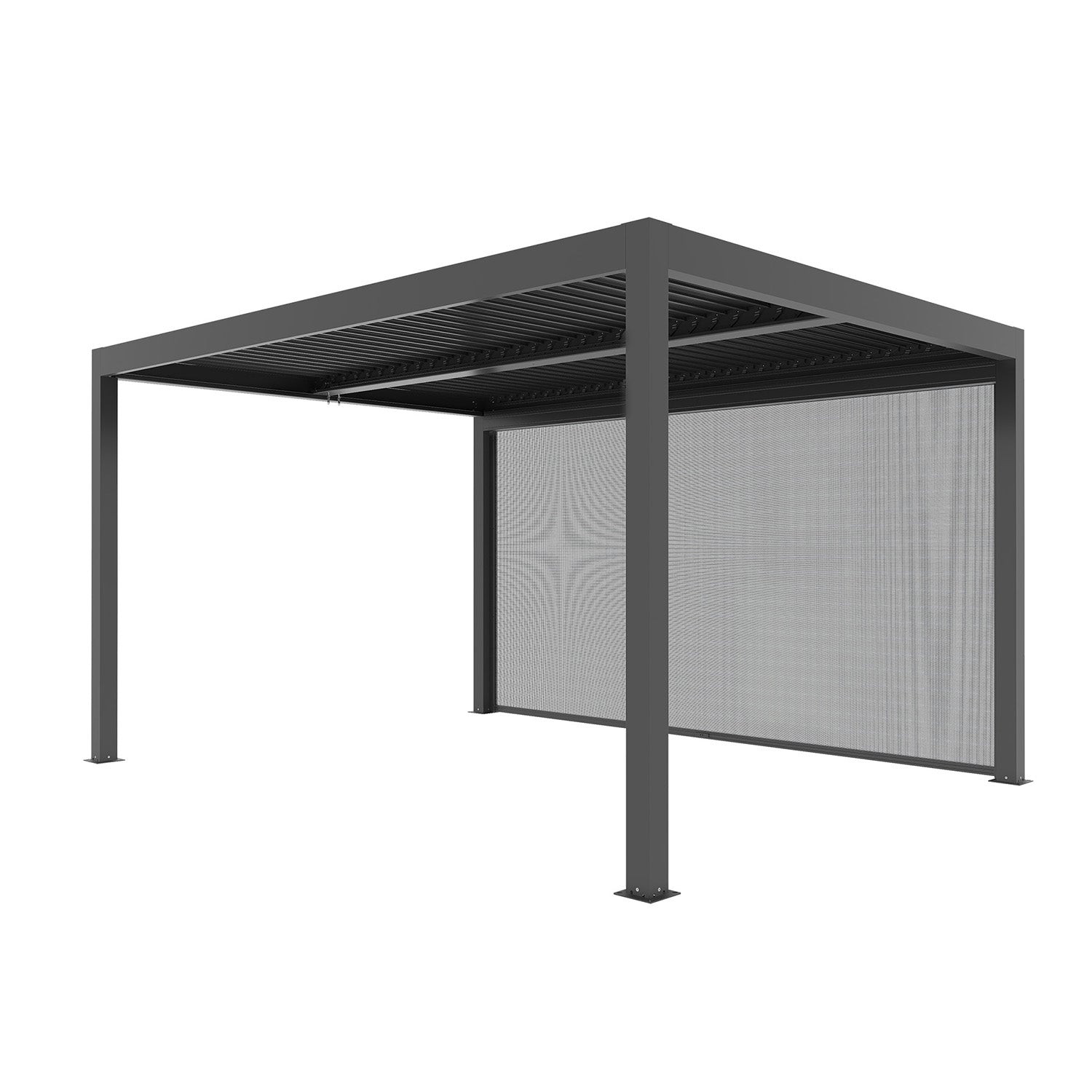 VERDELOOK - Tenda Screen a Caduta Grigia Lato 4 metri - Accessori per Pergola Bioclimatica Atena