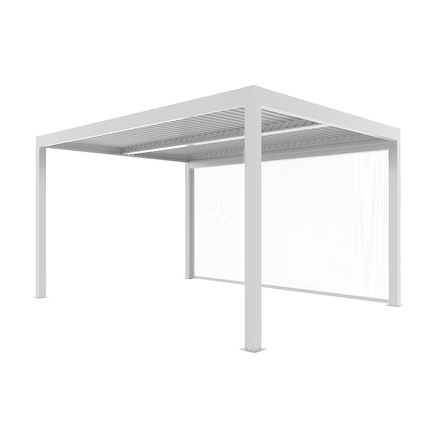 VERDELOOK - Tenda Screen a Caduta Bianca Lato 4 metri - Accessori per Pergola Bioclimatica Atena