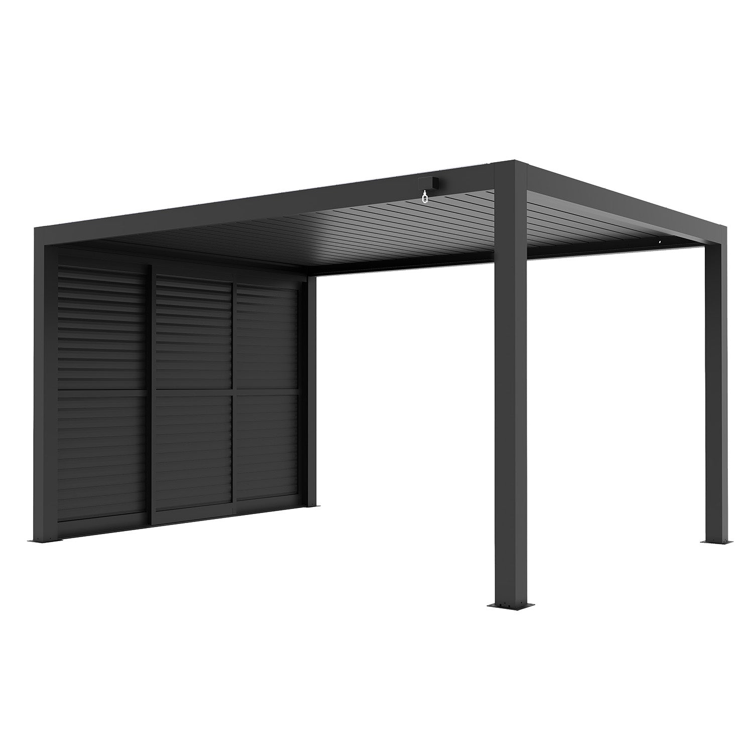 VERDELOOK - Pannelli Persiana con Doghe Richiudibili Lato 4 metri Grigio - Accessori per Pergola Bioclimatica Atena