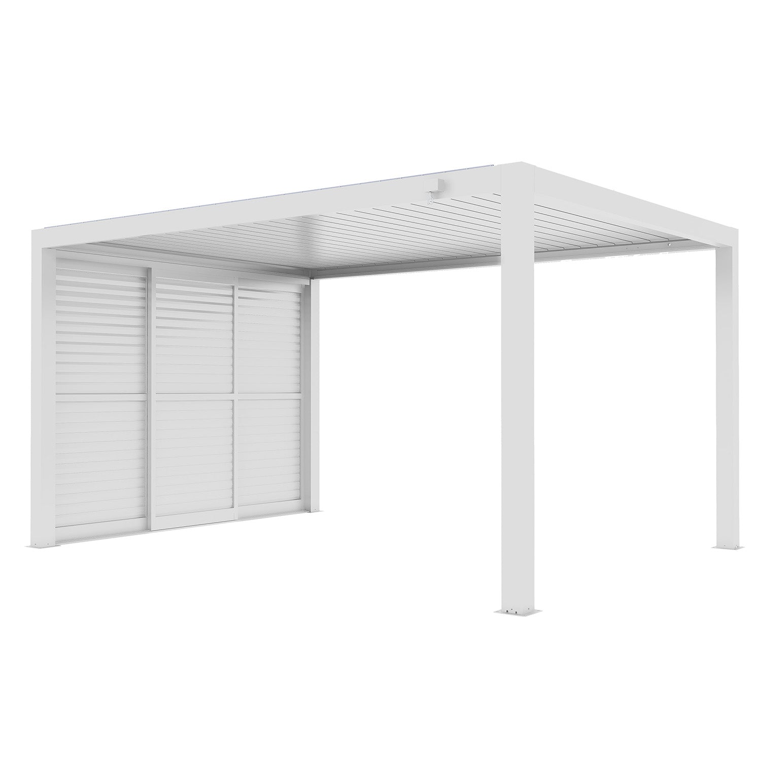 VERDELOOK - Pannelli Persiana con Doghe Richiudibili Lato 4 metri Bianco - Accessori per Pergola Bioclimatica Atena