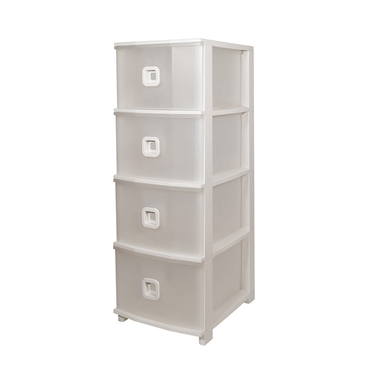 BELLI E FORTI - Cassettiera Pratika Slim Plus 4 cassetti Bianca - h80x37,5x28,5 cm