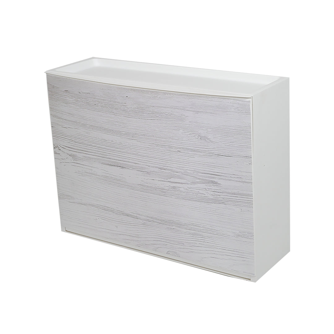 FORTE Boots Scarpiera a 2 ante, in legno derivato, bianco con finitura effetto cemento, 68,90 x 34,79 x 120,41 cm FORTE Boots Scarpiera a 2 ante, in legno derivato, bianco con finitura effetto cemento, 68,90 x 34,79 x 120,41 cm